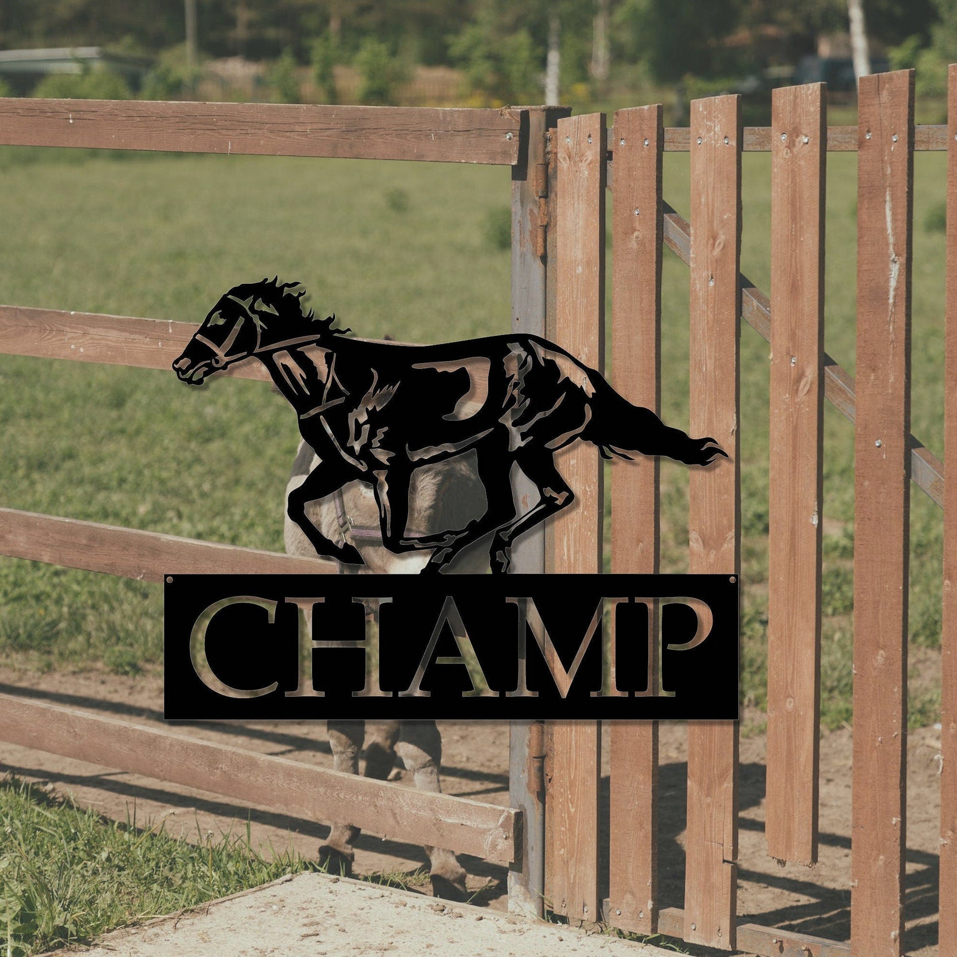 Personalized Horse Barn Sign,Custom Metal Stable Sign,Wall Hangings,Farmhouse Decor,Home Office Decor,Farmer's Gift,Dad's Gift,LED Wall Sign