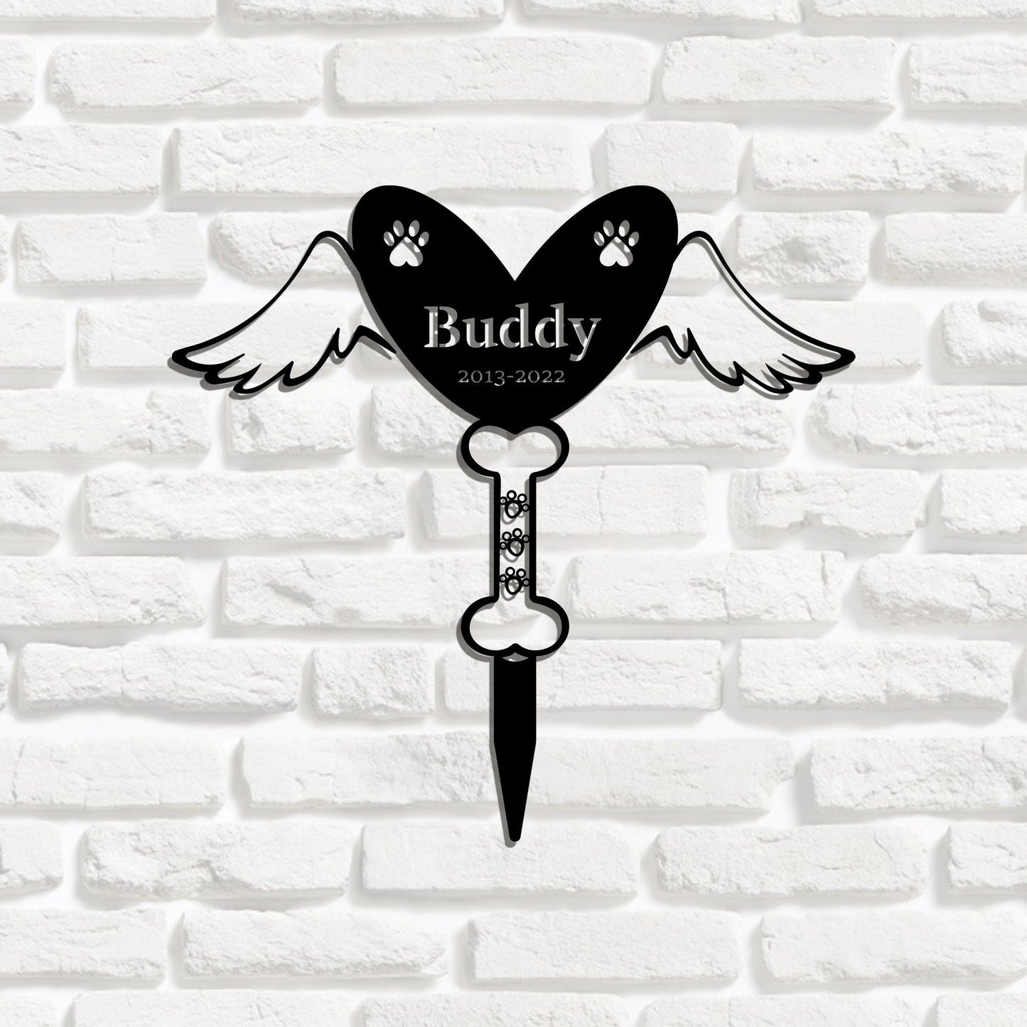 Personalized dog memorial pet sign, tombstone pet lost, handmade custom pet monument, garden decoration sign, dog grave sign