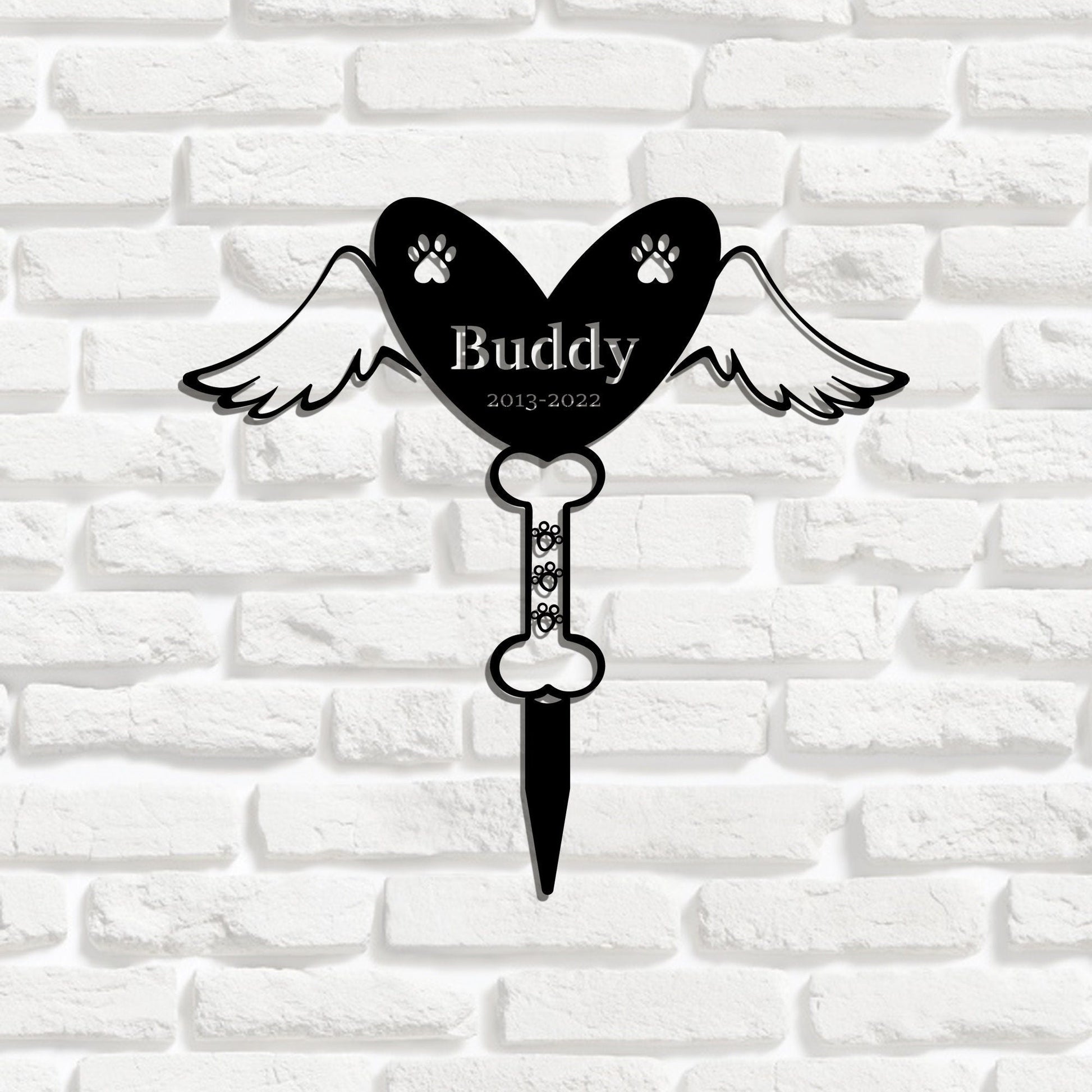 Personalized dog memorial pet sign, tombstone pet lost, handmade custom pet monument, garden decoration sign, dog grave sign