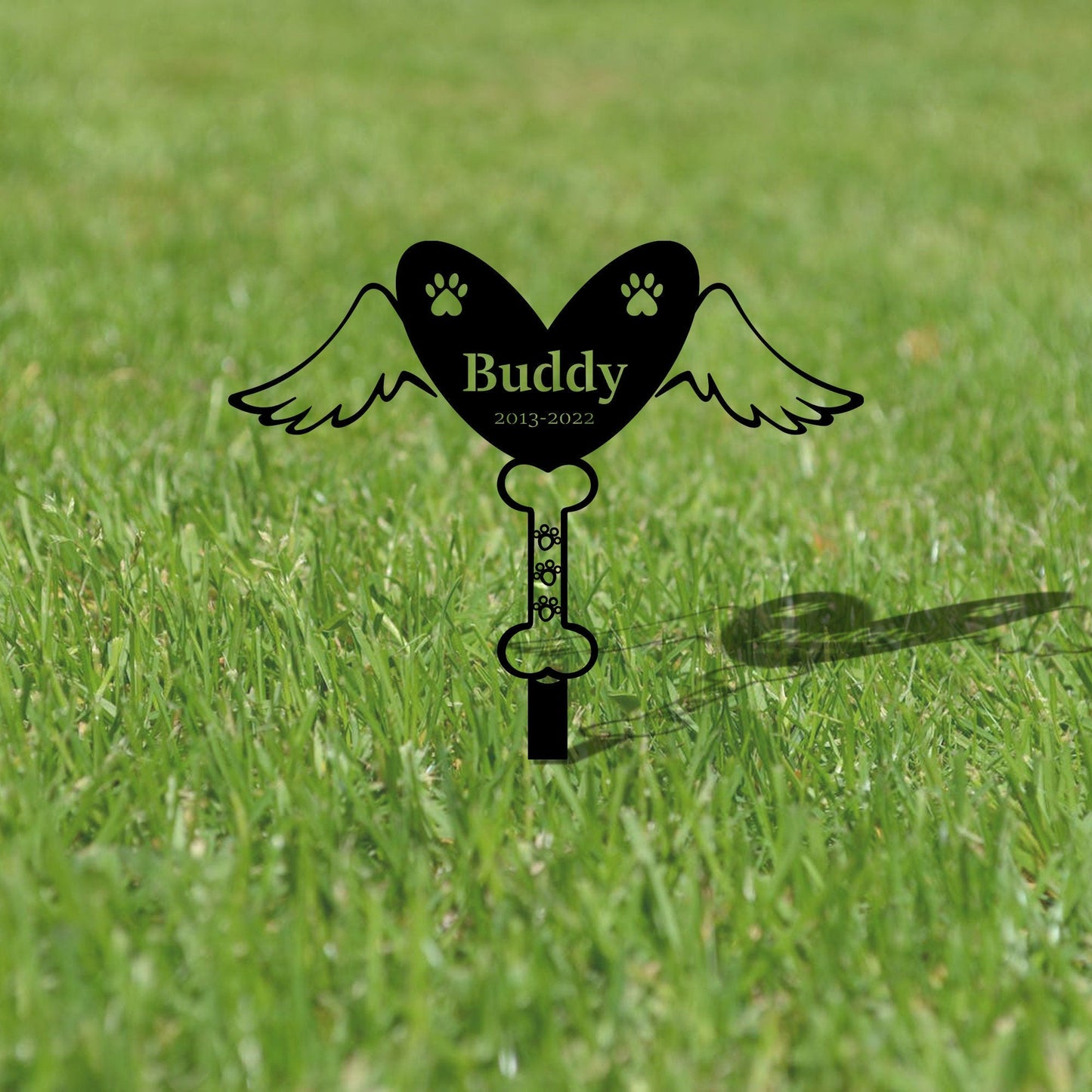 Personalized dog memorial pet sign, tombstone pet lost, handmade custom pet monument, garden decoration sign, dog grave sign