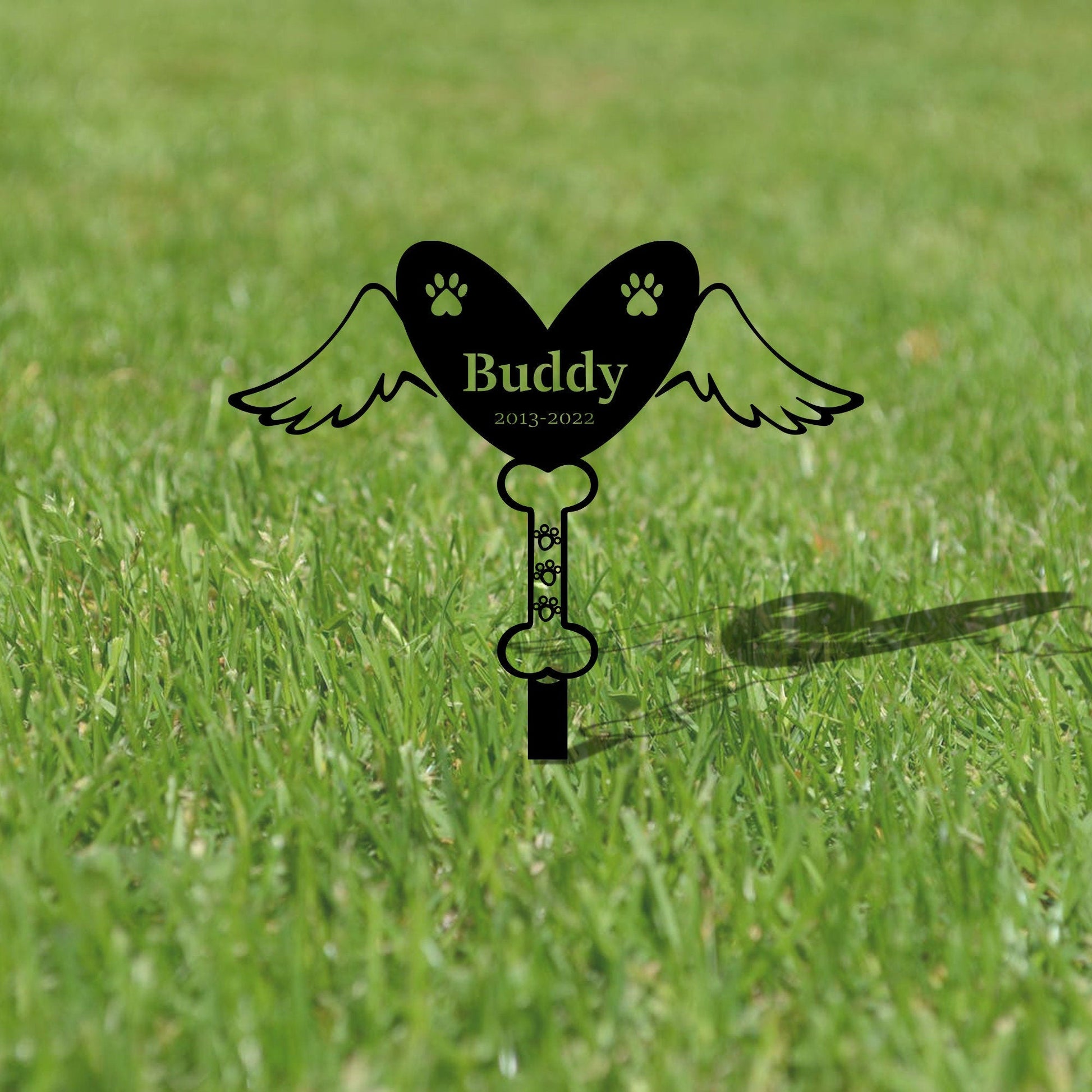 Personalized dog memorial pet sign, tombstone pet lost, handmade custom pet monument, garden decoration sign, dog grave sign