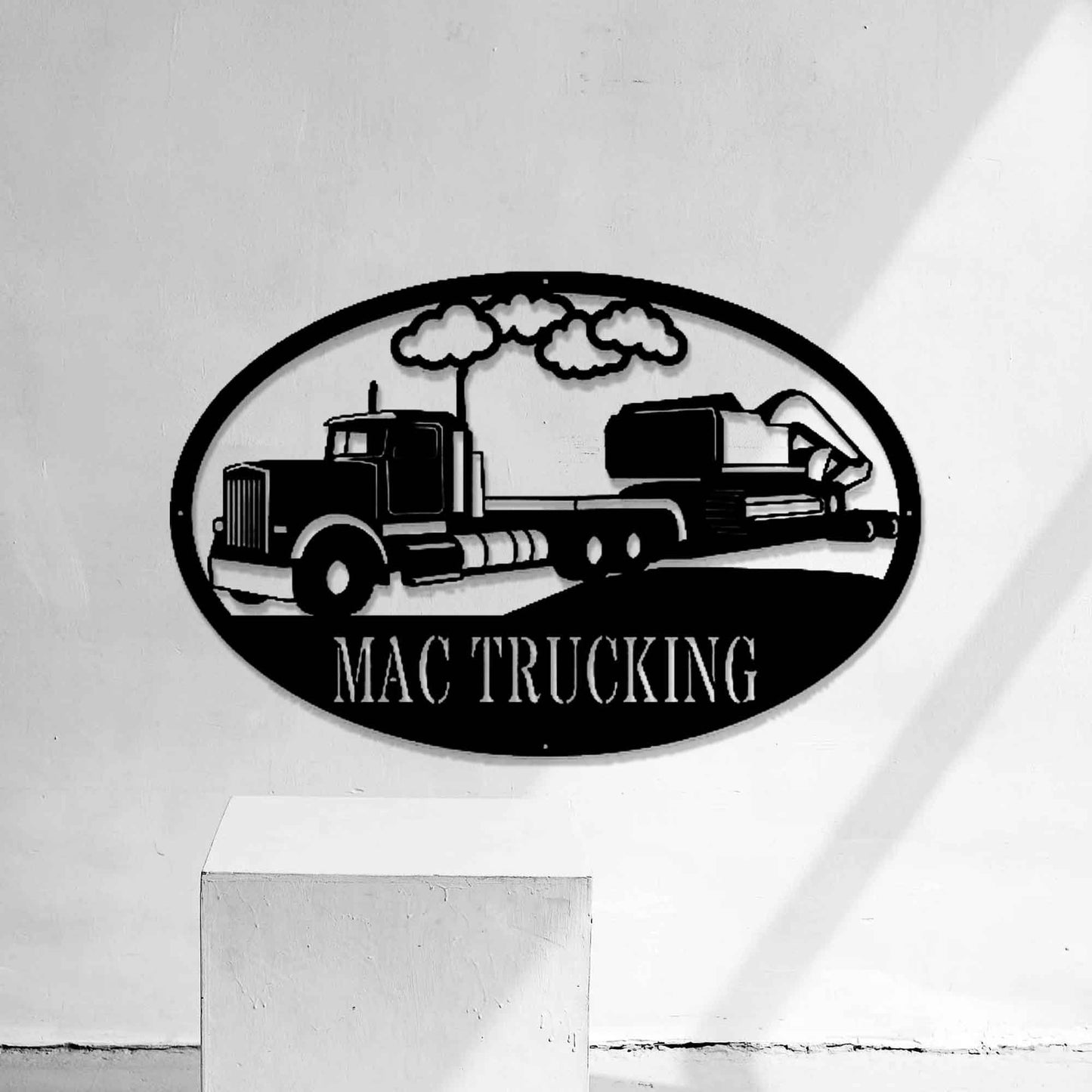 Customized Semi Excavator Metal Sign,Construction Collection,Big Rig,18 Wheeler Sign,Wall Decor - Trucking Company Decor - Road Grader Sign