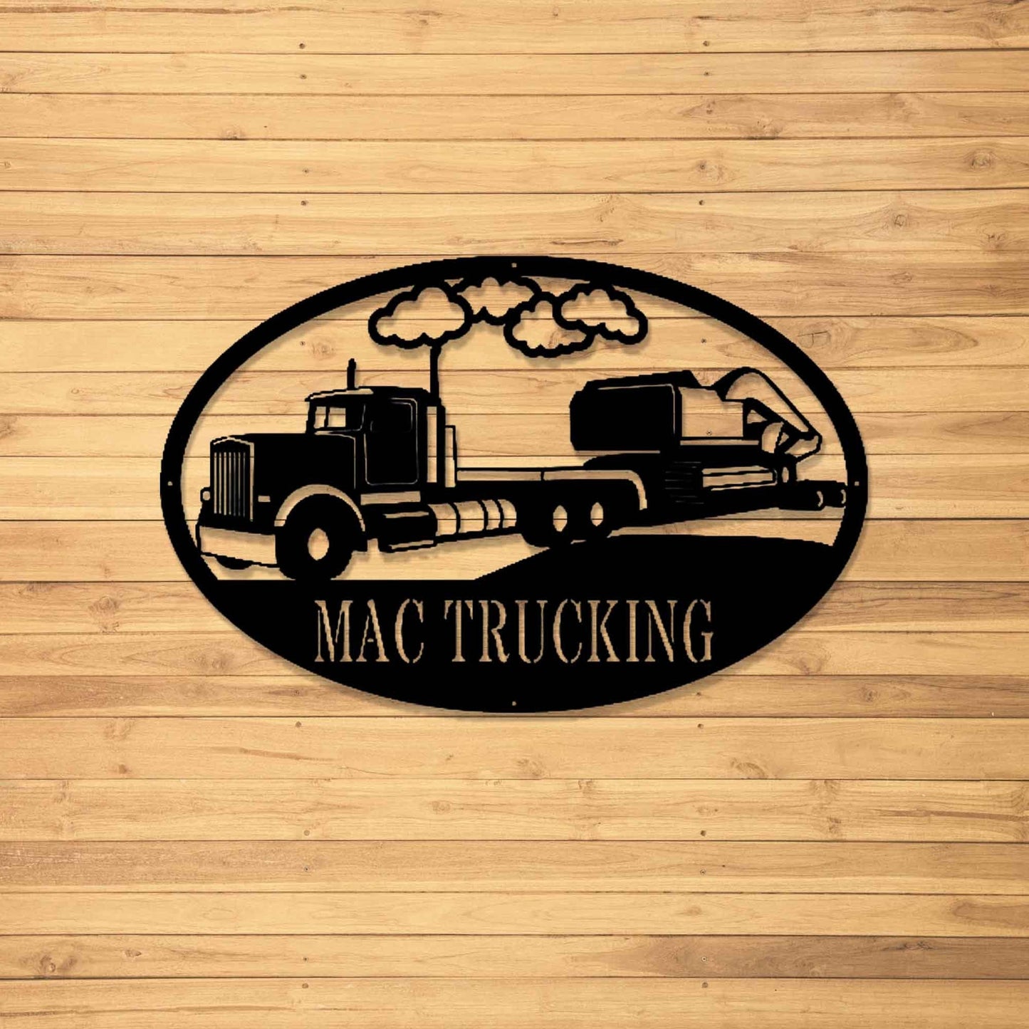 Customized Semi Excavator Metal Sign,Construction Collection,Big Rig,18 Wheeler Sign,Wall Decor - Trucking Company Decor - Road Grader Sign