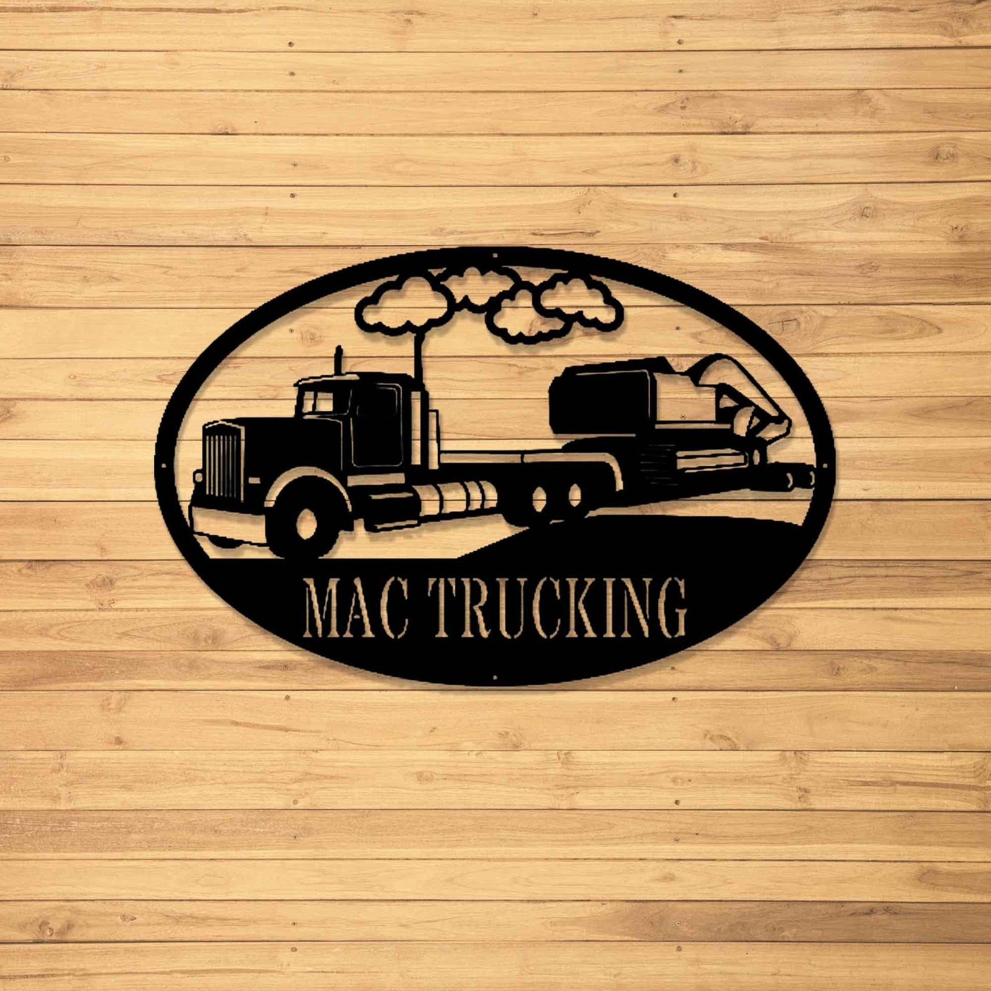 Customized Semi Excavator Metal Sign,Construction Collection,Big Rig,18 Wheeler Sign,Wall Decor - Trucking Company Decor - Road Grader Sign