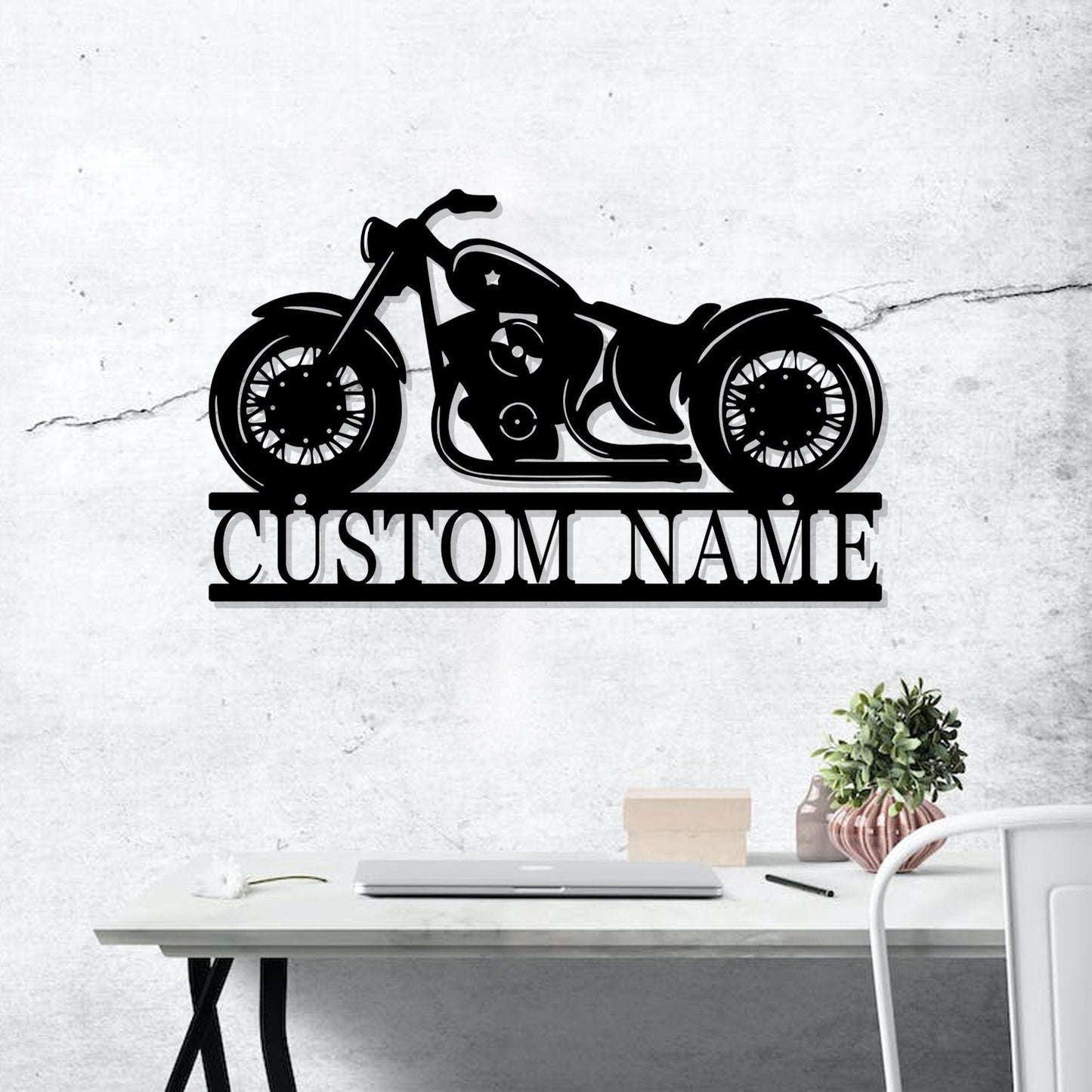 Customized Metal Name Signs/Personalized Motorcycle Metal Wall Art/Gifts for Motorcycle Lovers/Indoor and Outdoor Wall Decor/LED Light Signs