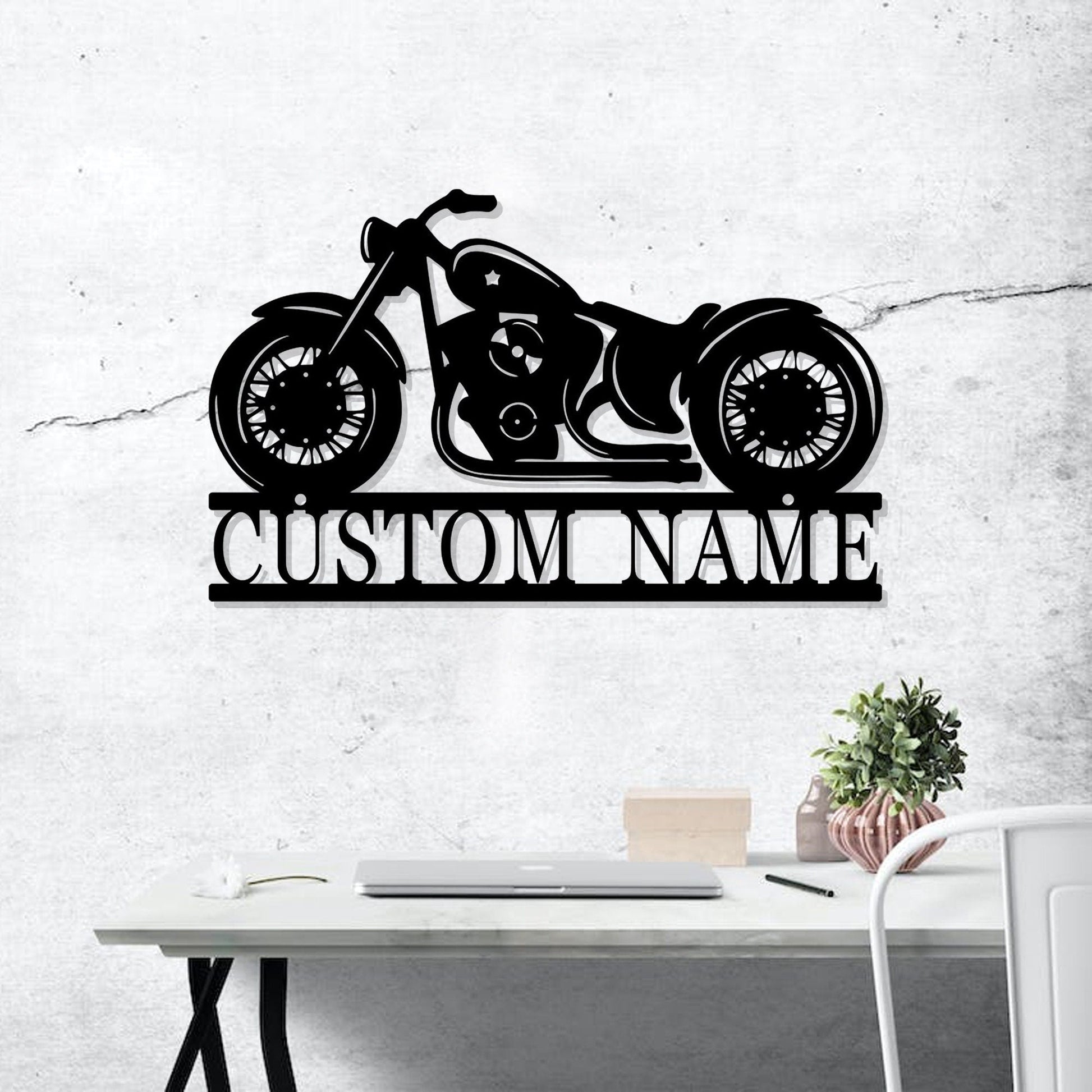 Customized Metal Name Signs/Personalized Motorcycle Metal Wall Art/Gifts for Motorcycle Lovers/Indoor and Outdoor Wall Decor/LED Light Signs