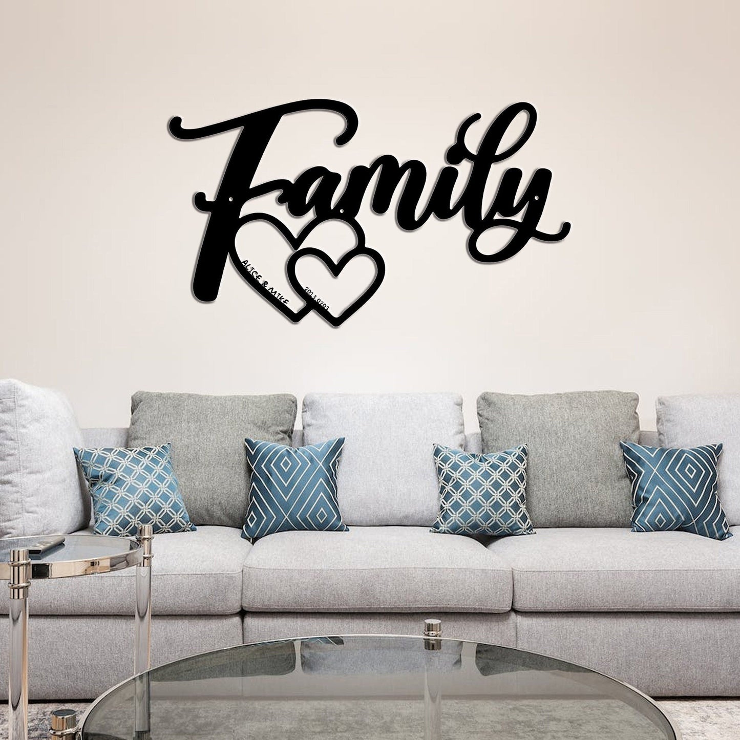 Customized Family Wall Sign/Family Wall Decor Sign/Family Text Wall Art/Family Wall Hangings/Valentine's Day Gifts/Anniversary gift/LED sign