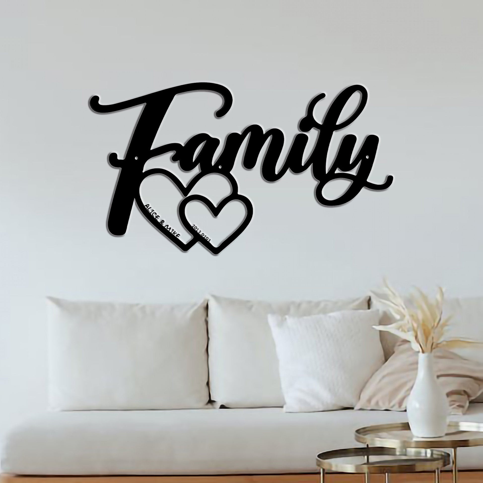 Customized Family Wall Sign/Family Wall Decor Sign/Family Text Wall Art/Family Wall Hangings/Valentine's Day Gifts/Anniversary gift/LED sign