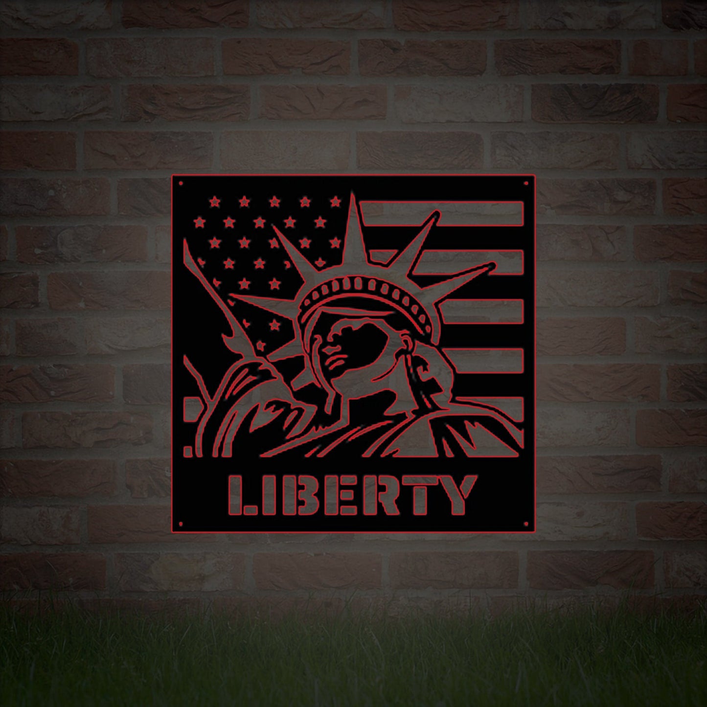 Custom American Flag Workshop Sign | Metal Shop Sign | Dad Shop | Christmas | Garage Sign | USA | Freedom|Lady Liberty|LED Sign