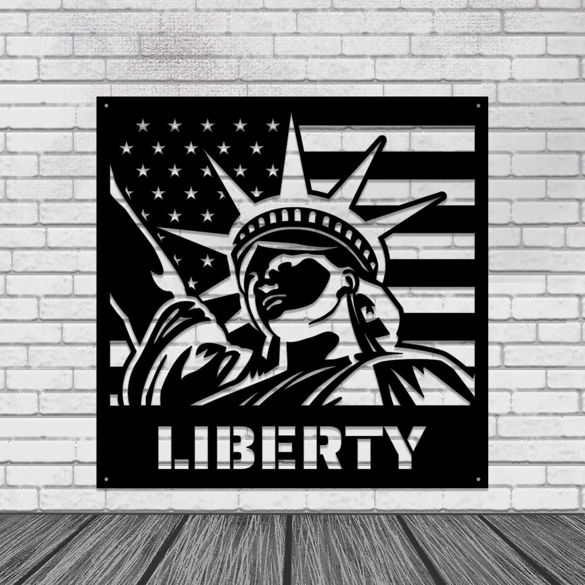 Custom American Flag Workshop Sign | Metal Shop Sign | Dad Shop | Christmas | Garage Sign | USA | Freedom|Lady Liberty|LED Sign