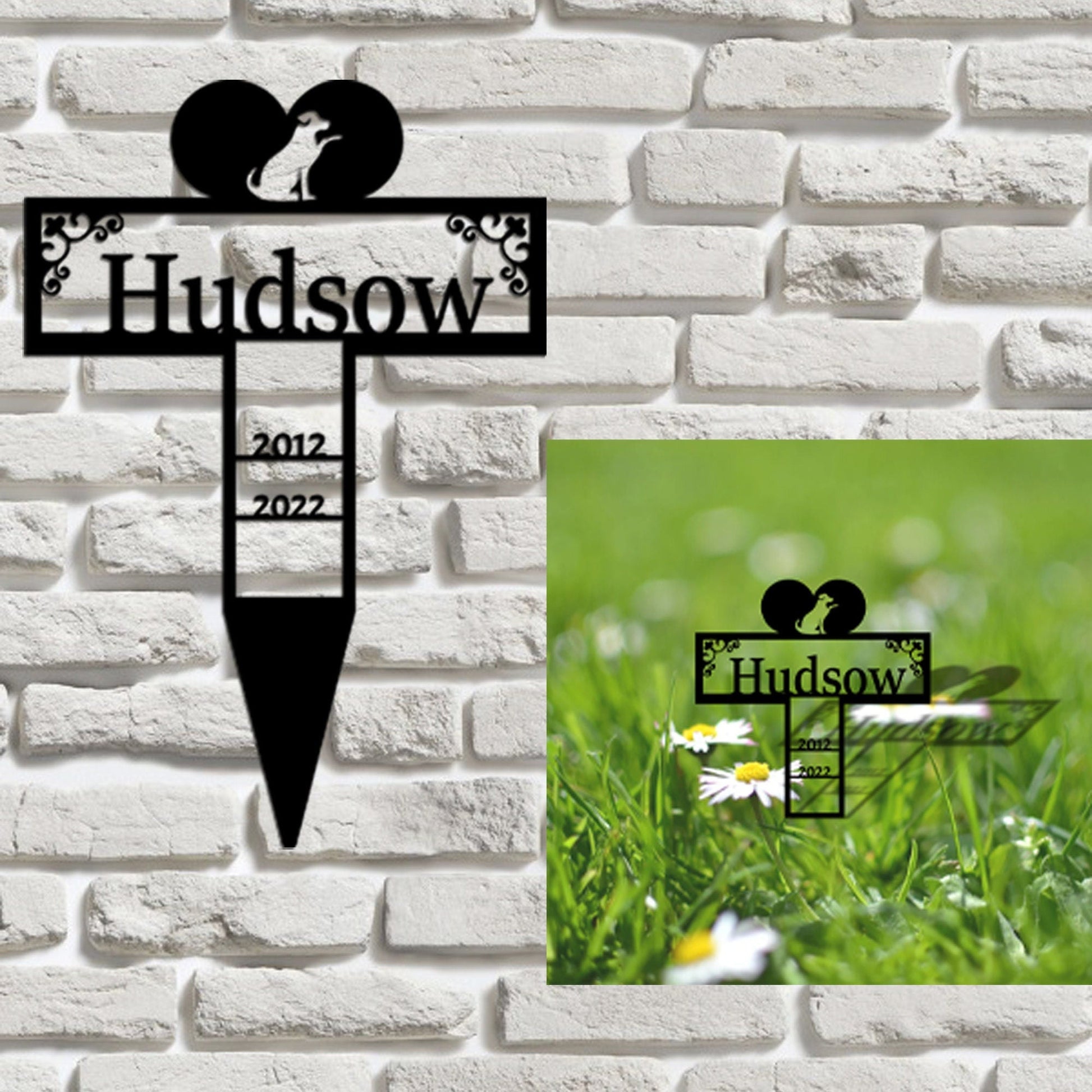 Personalized dog memorial pet sign, handmade dog garden sign, tombstone pet lost custom pet monument, metal sign, dog grave sign