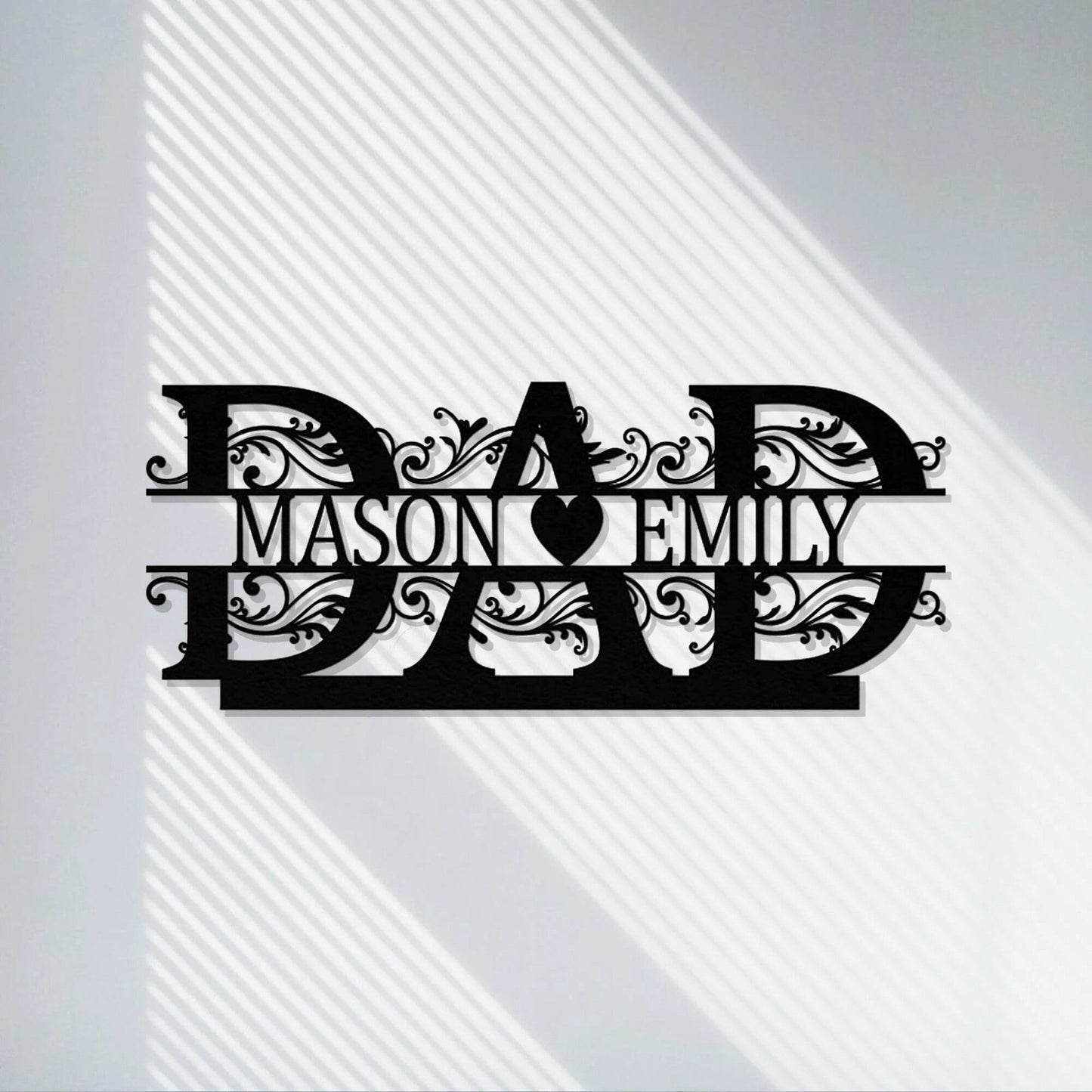 Personalized Dad Metal Signs/Customized Family Name Signs/Father's Day Gifts/Family Warmth Gifts/Handcrafted/Family Wall Art Decor/LED Sign