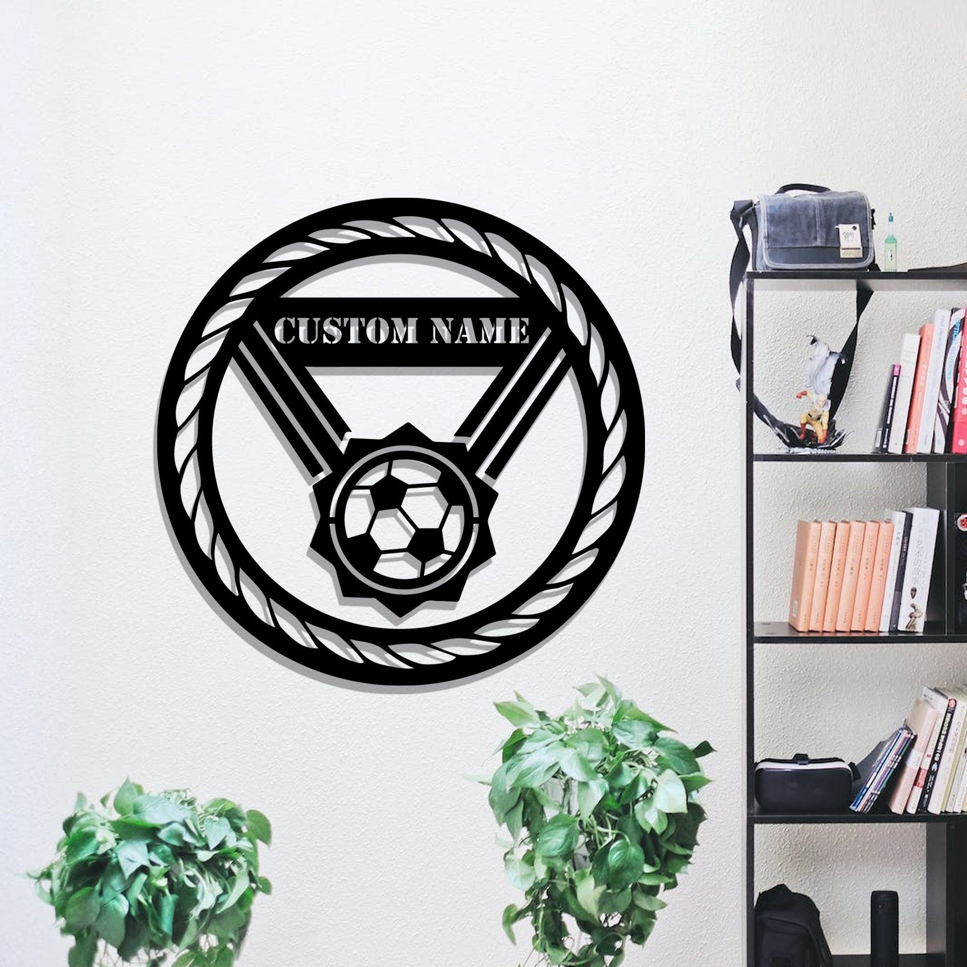 Personalized soccer metal wall art, custom soccer name metal signs, LED lighted soccer signs, soccer name signs, metal art,home decor