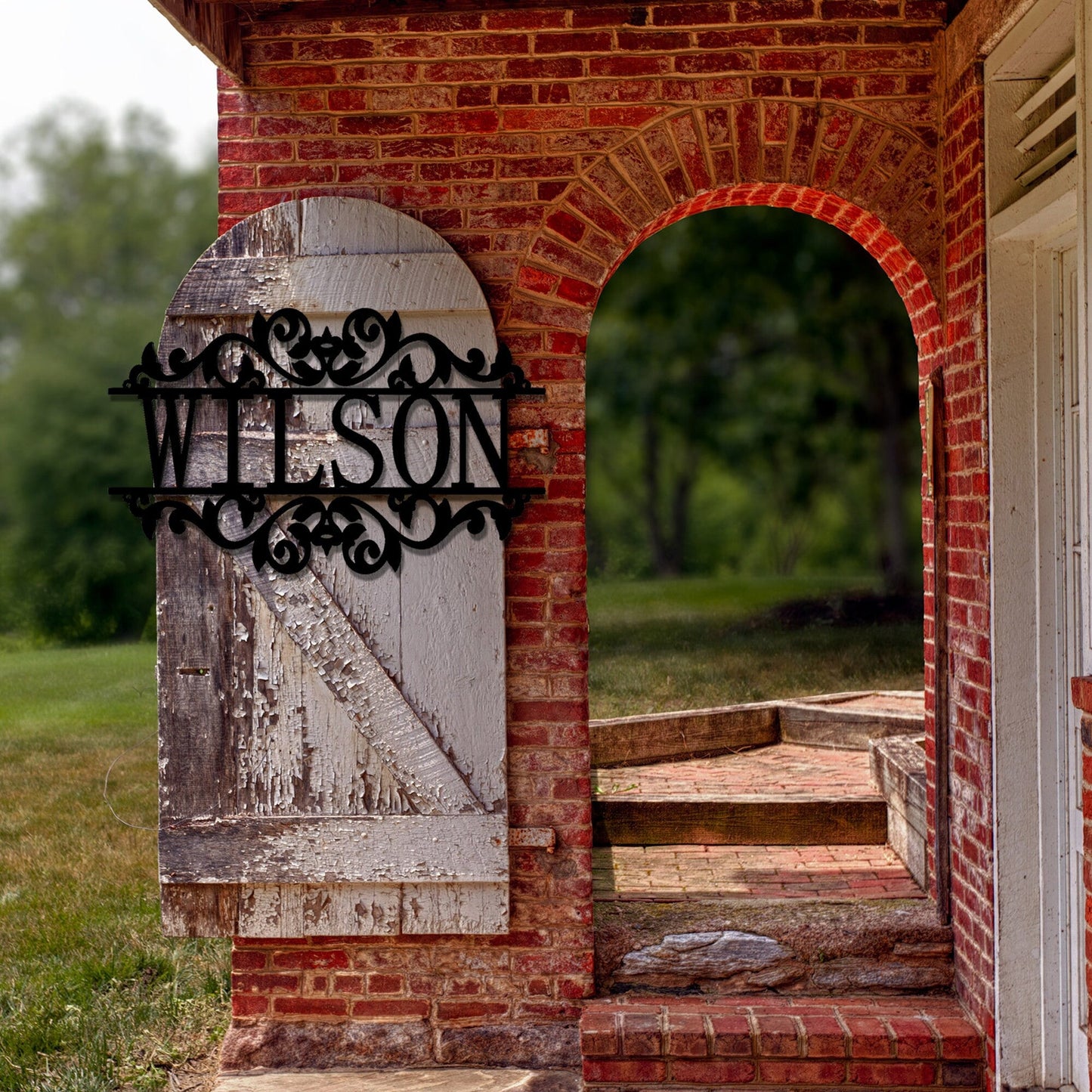 Personalized Metal Name Sign Outdoor Wall Hanging Family Name Sign Alphabet Garden Front Door Wall Art Decoration Housewarming Holiday Gift