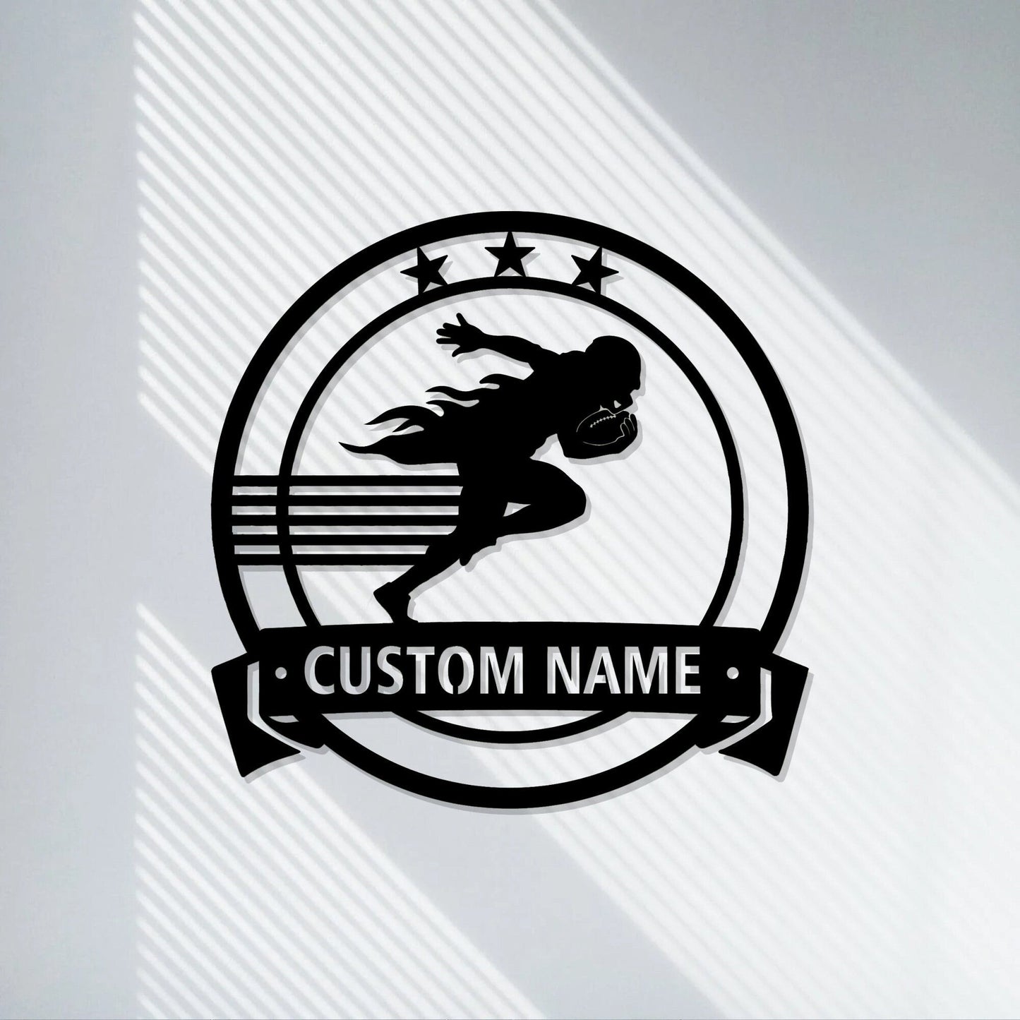 Handmadecustomfootball name metal sign,kidssign,personalized football gift,wall lamp,Sports Sign,LED light hanging,Violent Muscle Aesthetics