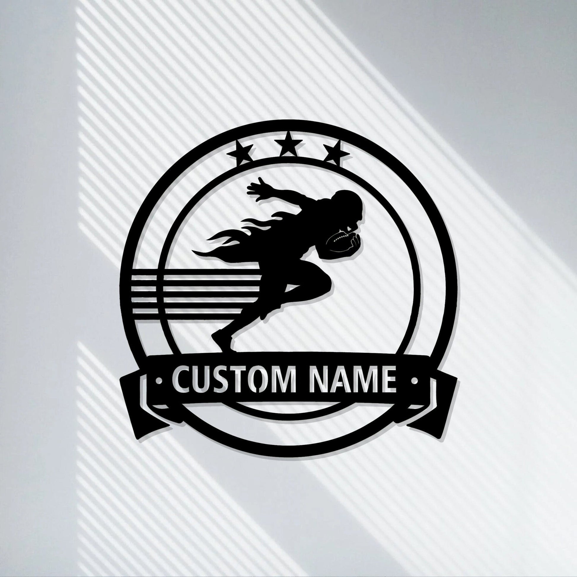 Handmadecustomfootball name metal sign,kidssign,personalized football gift,wall lamp,Sports Sign,LED light hanging,Violent Muscle Aesthetics