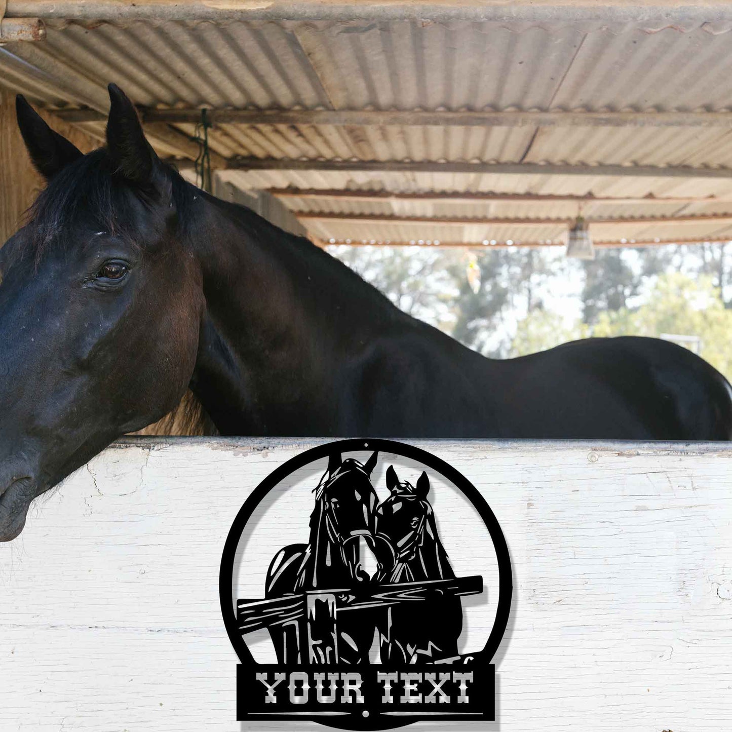 Personalized horse metal sign,farmhouse decor,farm owner gift,outdoor yard hangings,last name address signs,grandparent gift,LED wall sconce