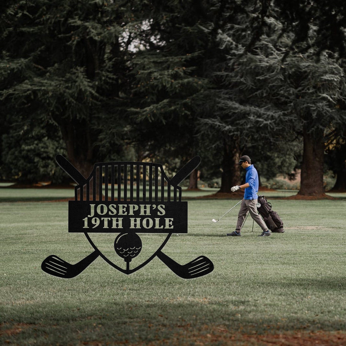 19th Hole Metal Sign, Personalized Golf Sign, Golf Mancave Sign