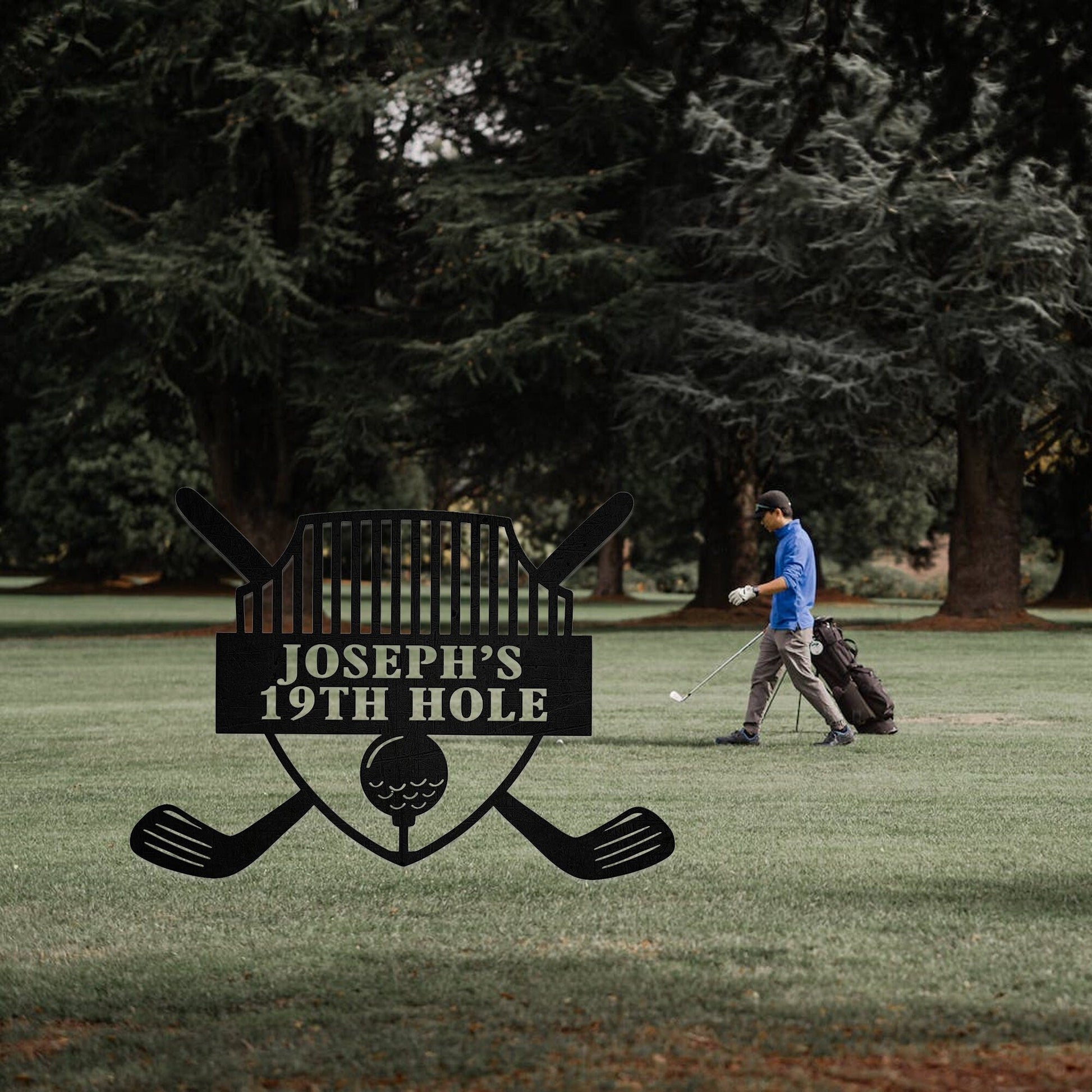 19th Hole Metal Sign, Personalized Golf Sign, Golf Mancave Sign