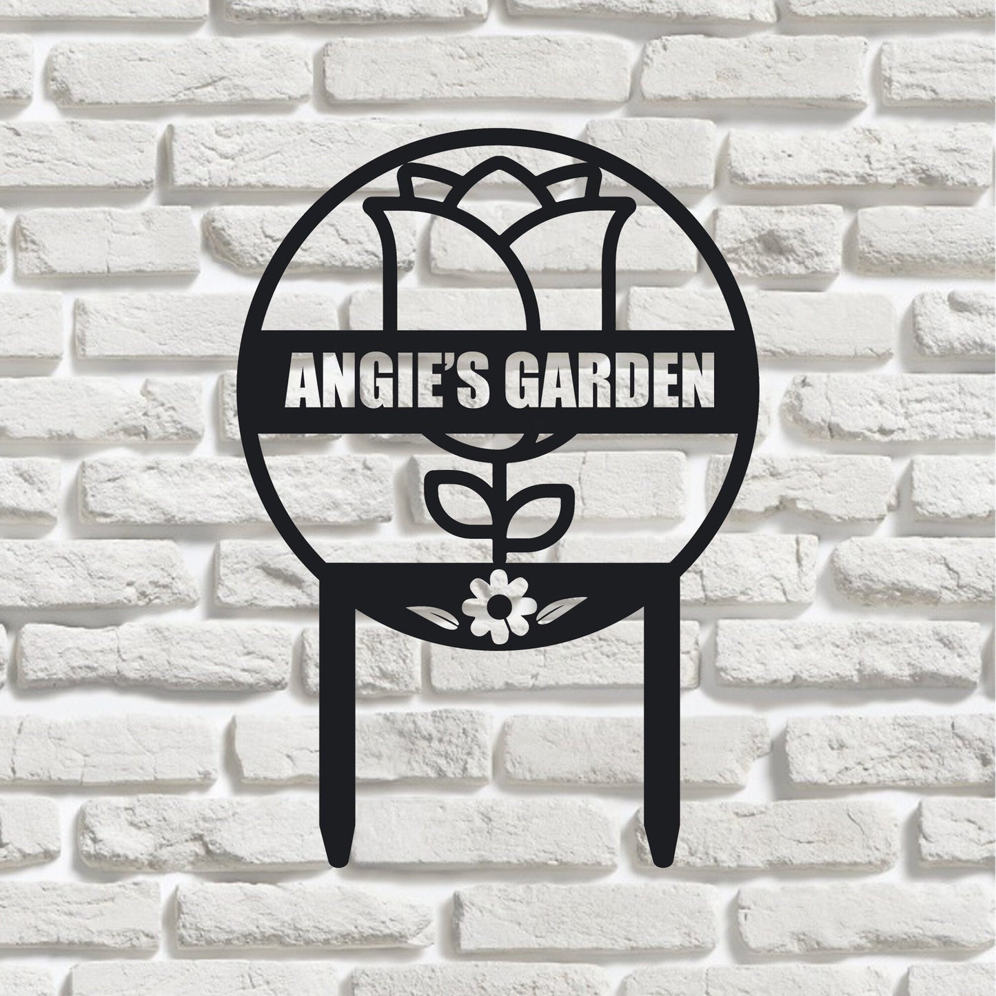 Hand customized metal signs, personalized garden signs, gifts from gardeners, LED light signs