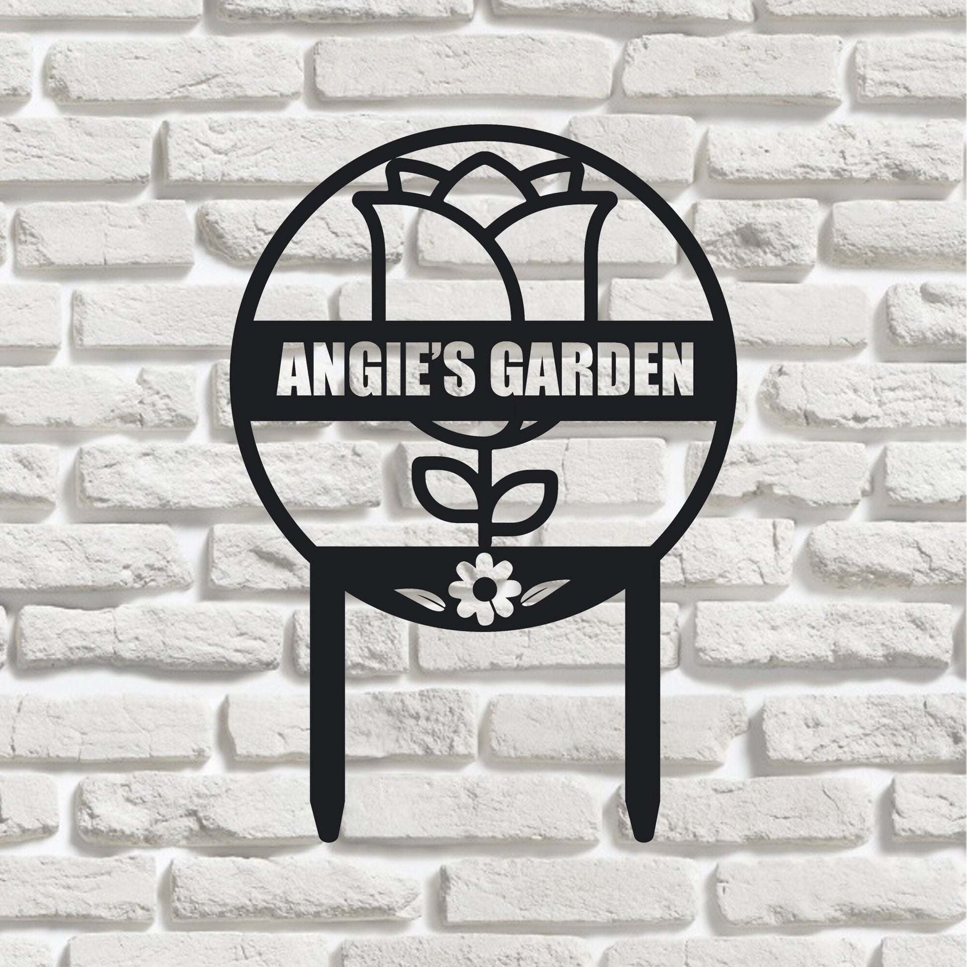 Hand customized metal signs, personalized garden signs, gifts from gardeners, LED light signs
