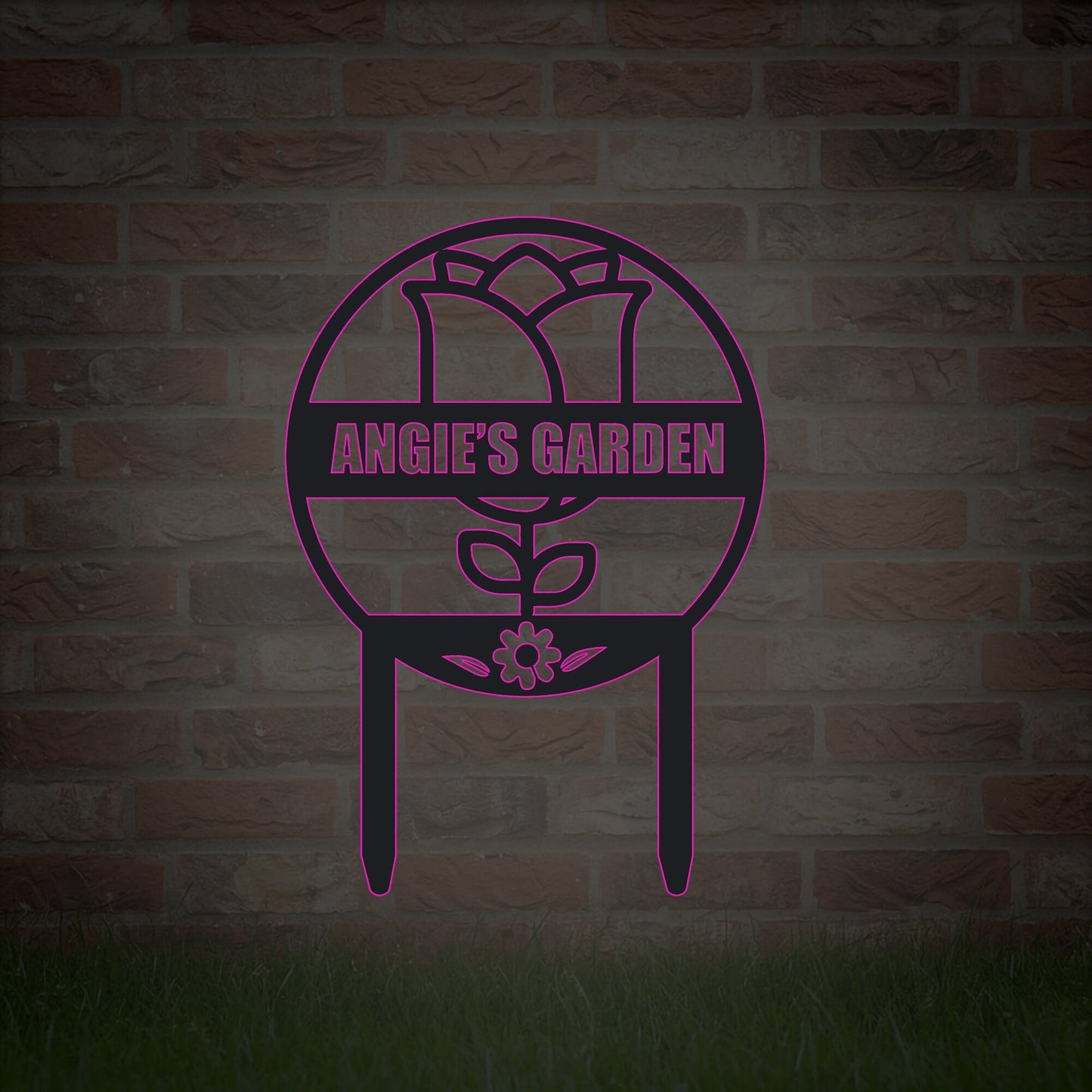 Hand customized metal signs, personalized garden signs, gifts from gardeners, LED light signs