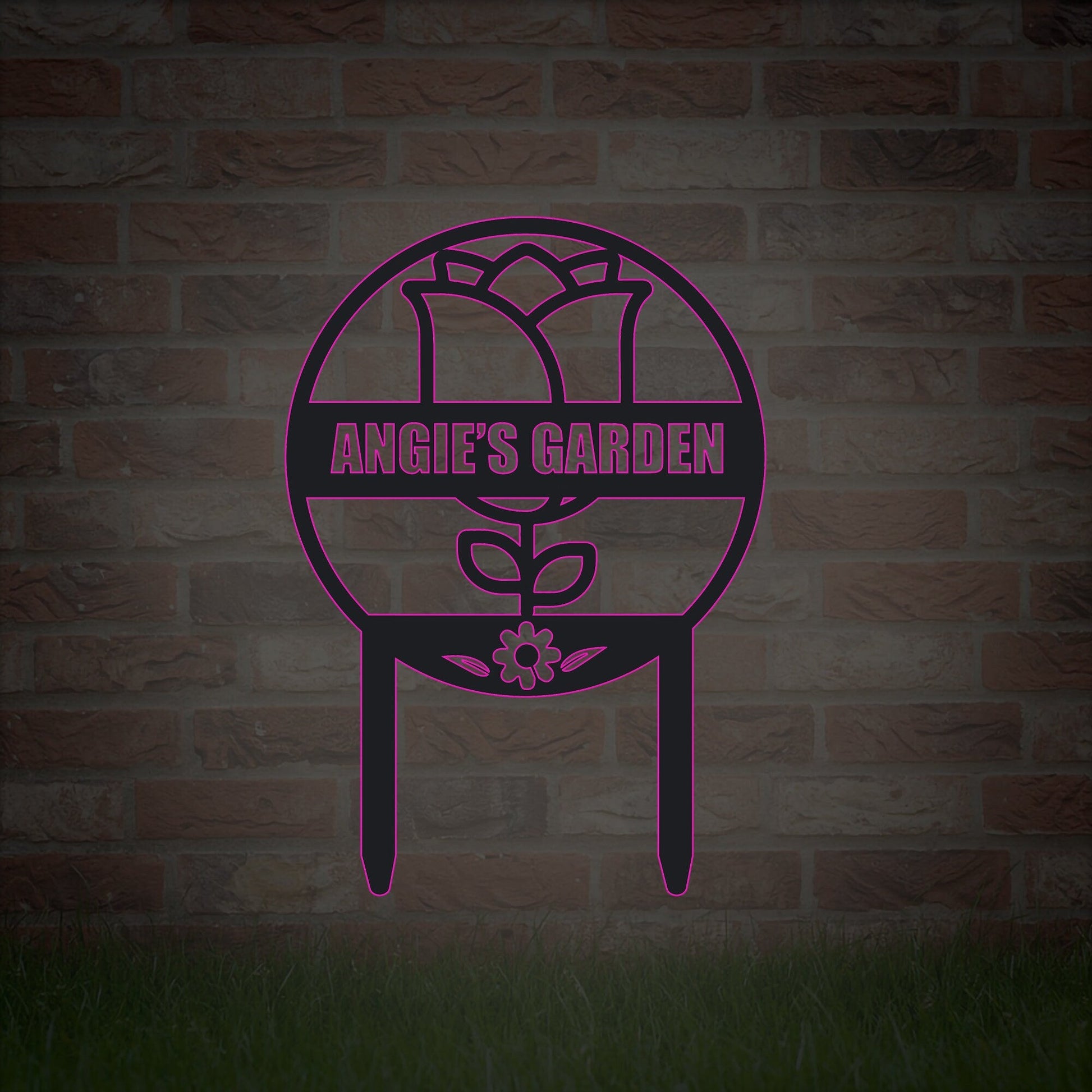 Hand customized metal signs, personalized garden signs, gifts from gardeners, LED light signs