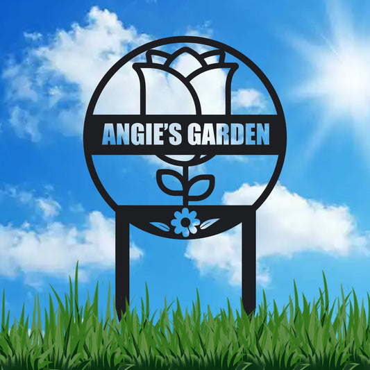 Hand customized metal signs, personalized garden signs, gifts from gardeners, LED light signs