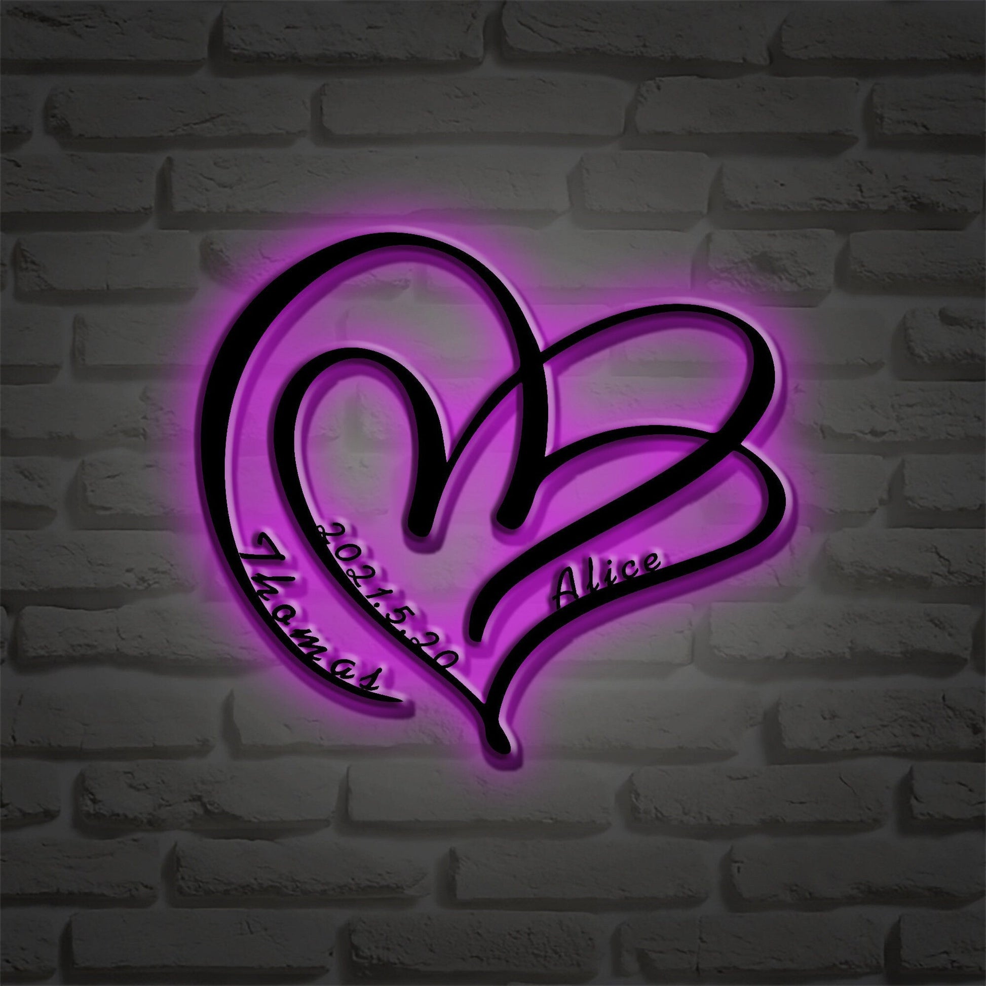 Personalized Wedding Gift for Couple, customized Family name Wall Hangings, Valentine's Day Gifts, Anniversary gift, LED light sign