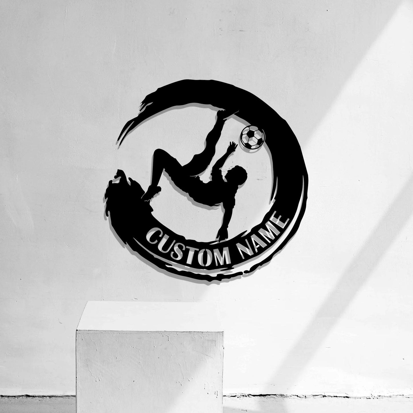 Custom soccer LED metal art sign /lighted soccer name metal sign/multi-color soccer art/soccer player gifts/soccer gift/soccer wall of honor