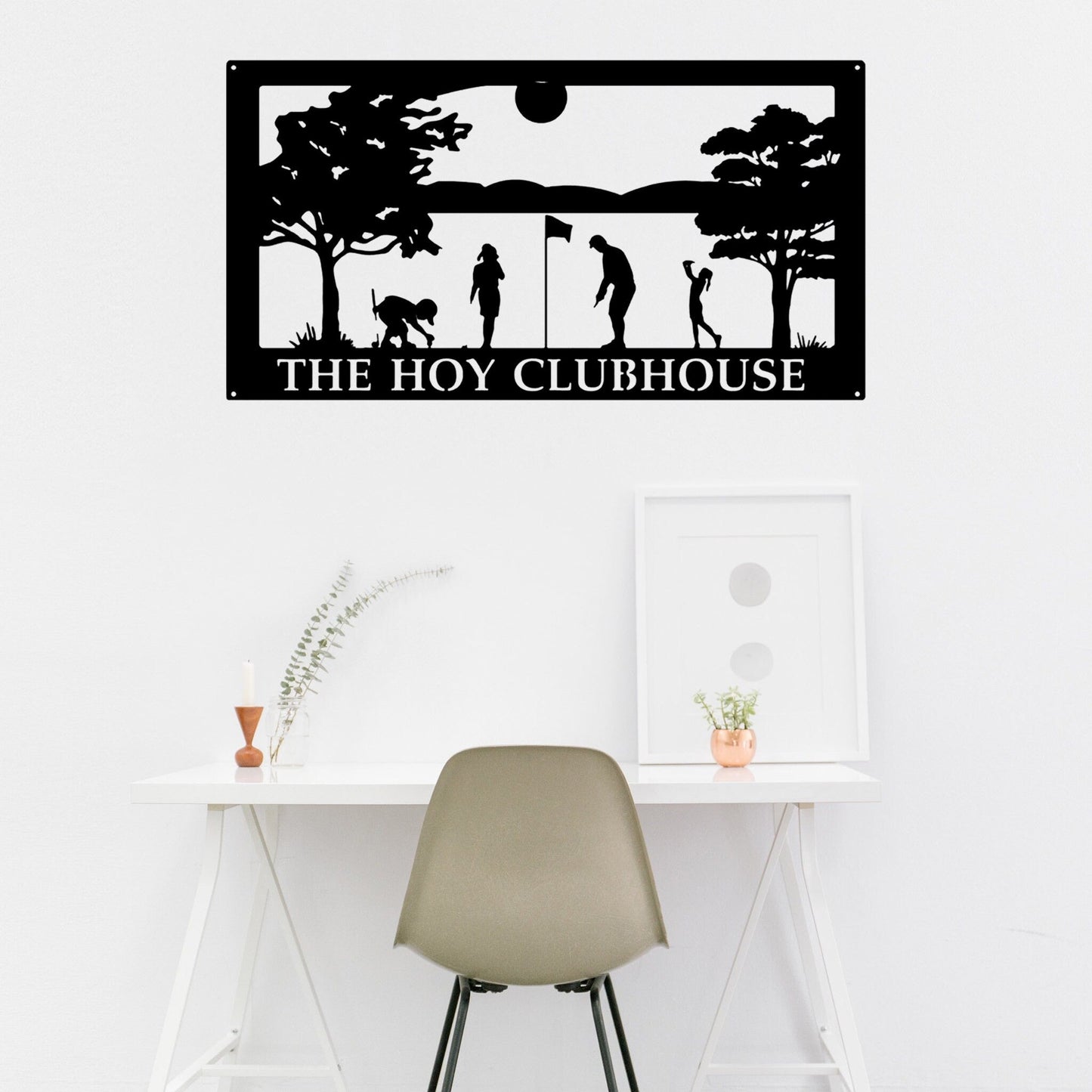 Customized Golf Name Metal Art Signs, Bedroom Wall Hangings, Living Room Hangings, Metal Decorations, Custom Crafts, Handmade Signs