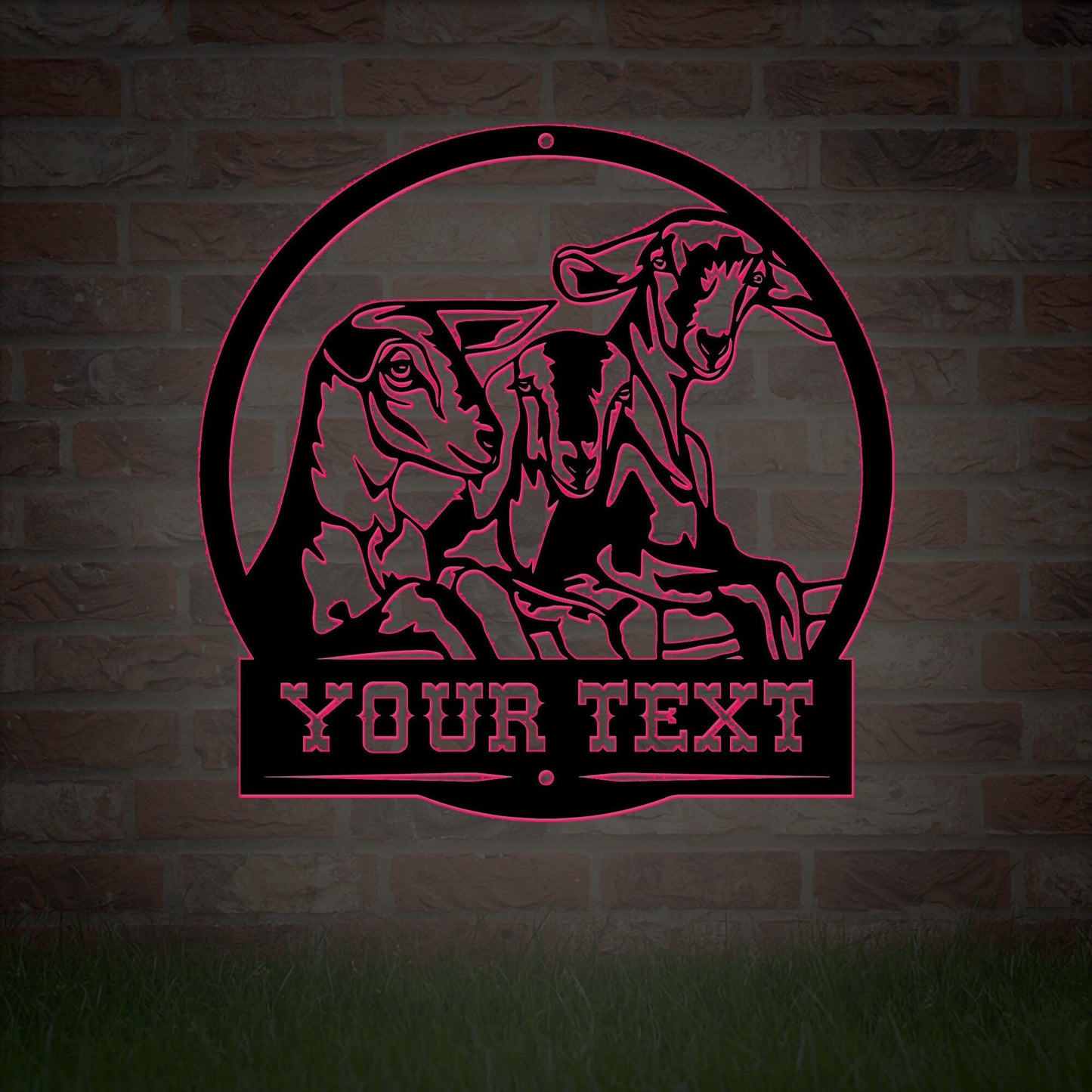 Personalized Goat Barn Cut Metal Sign, Farmers Gift, Farmhouse Sign, Goats Ranch Sign, Farmhouse Decor, Goats Farm Sign, Barn Sign,LED Sign