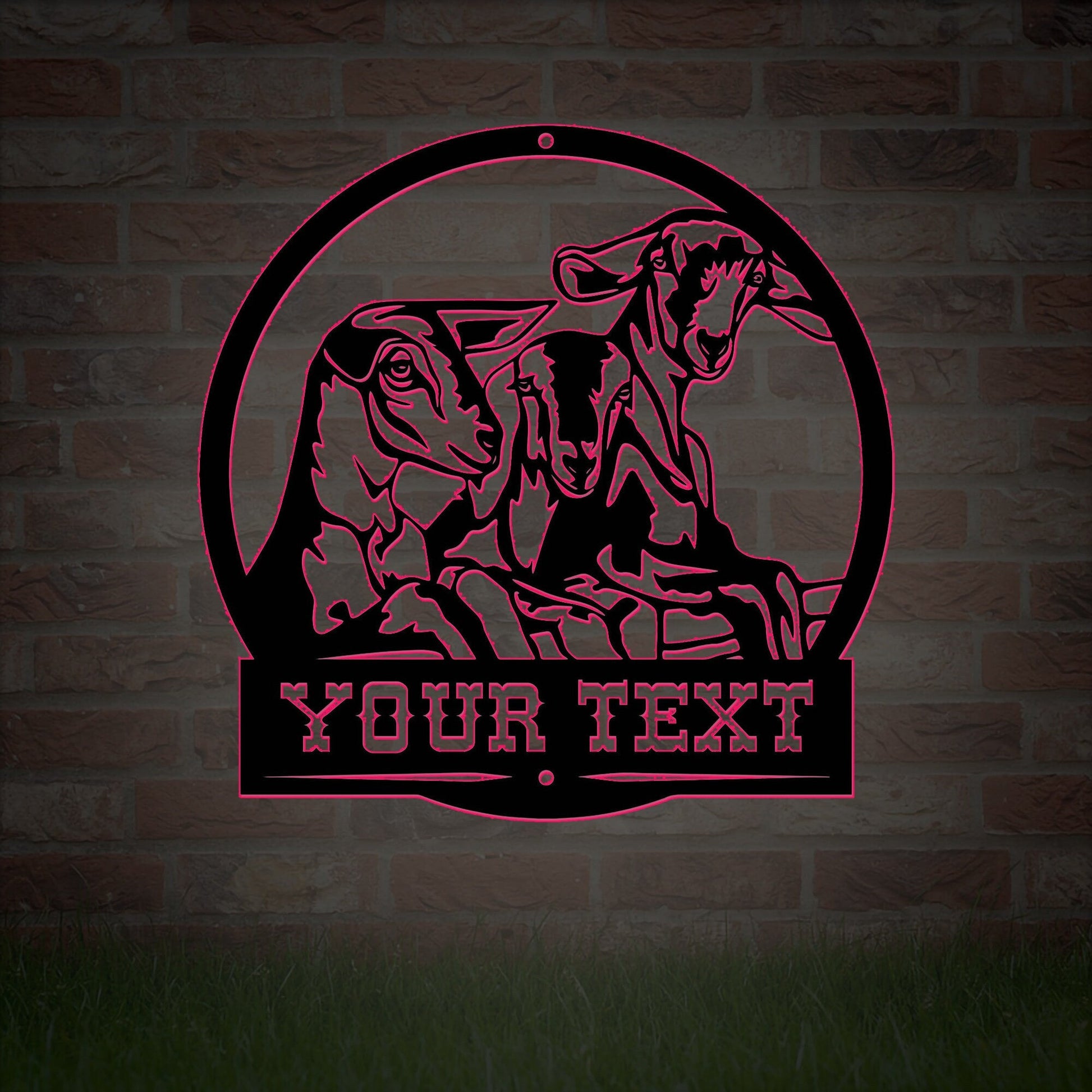 Personalized Goat Barn Cut Metal Sign, Farmers Gift, Farmhouse Sign, Goats Ranch Sign, Farmhouse Decor, Goats Farm Sign, Barn Sign,LED Sign