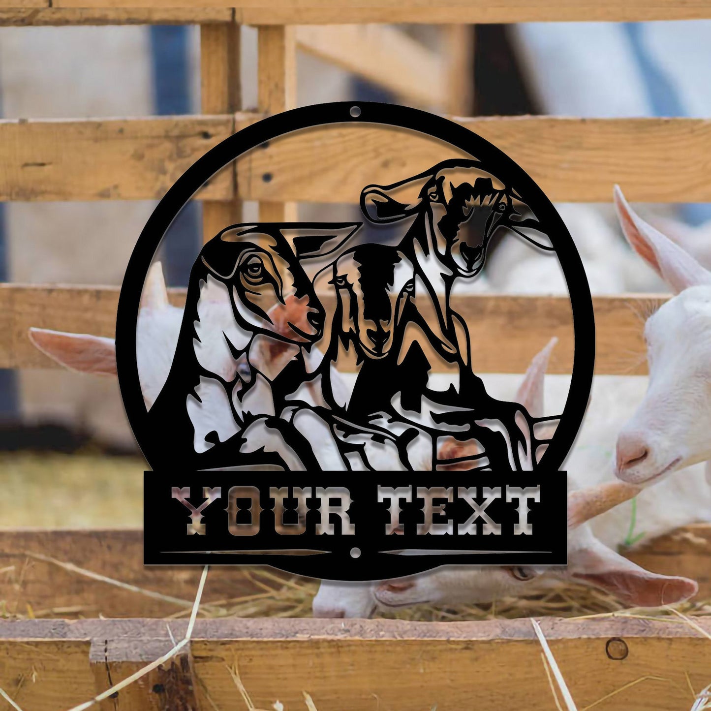 Personalized Goat Barn Cut Metal Sign, Farmers Gift, Farmhouse Sign, Goats Ranch Sign, Farmhouse Decor, Goats Farm Sign, Barn Sign,LED Sign