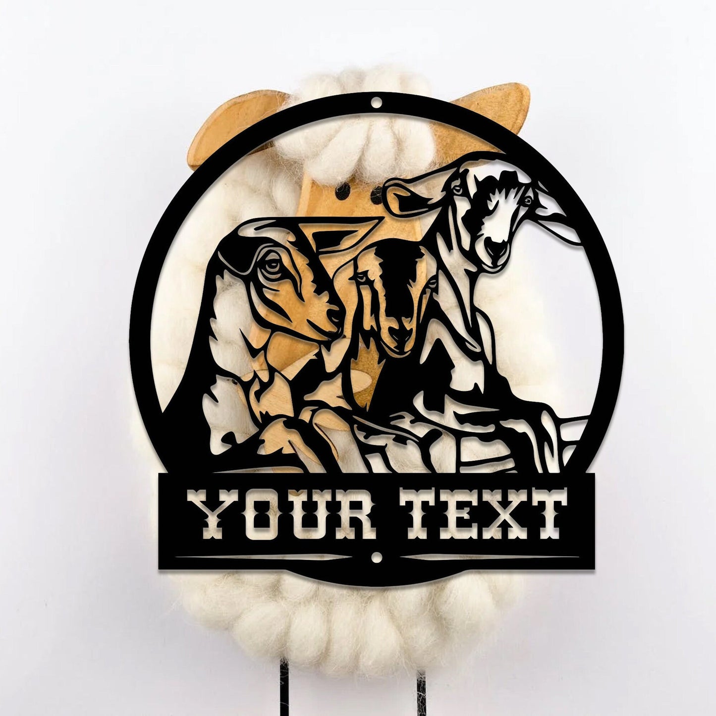 Personalized Goat Barn Cut Metal Sign, Farmers Gift, Farmhouse Sign, Goats Ranch Sign, Farmhouse Decor, Goats Farm Sign, Barn Sign,LED Sign