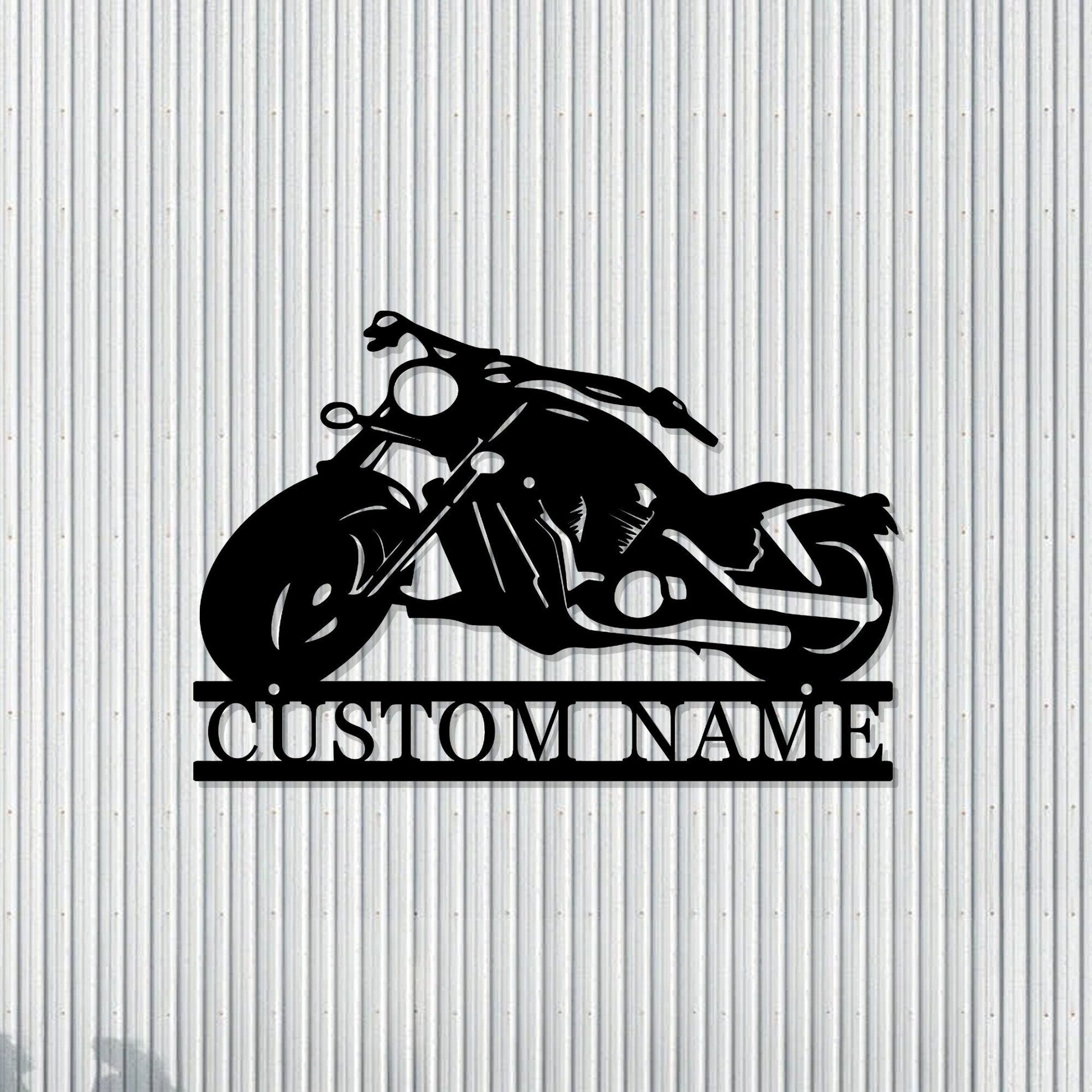 Personalized motorcycle metal wall art, custom motorcycle signs, dealership opening gifts, custom text gifts, dad's gifts, LED light signs