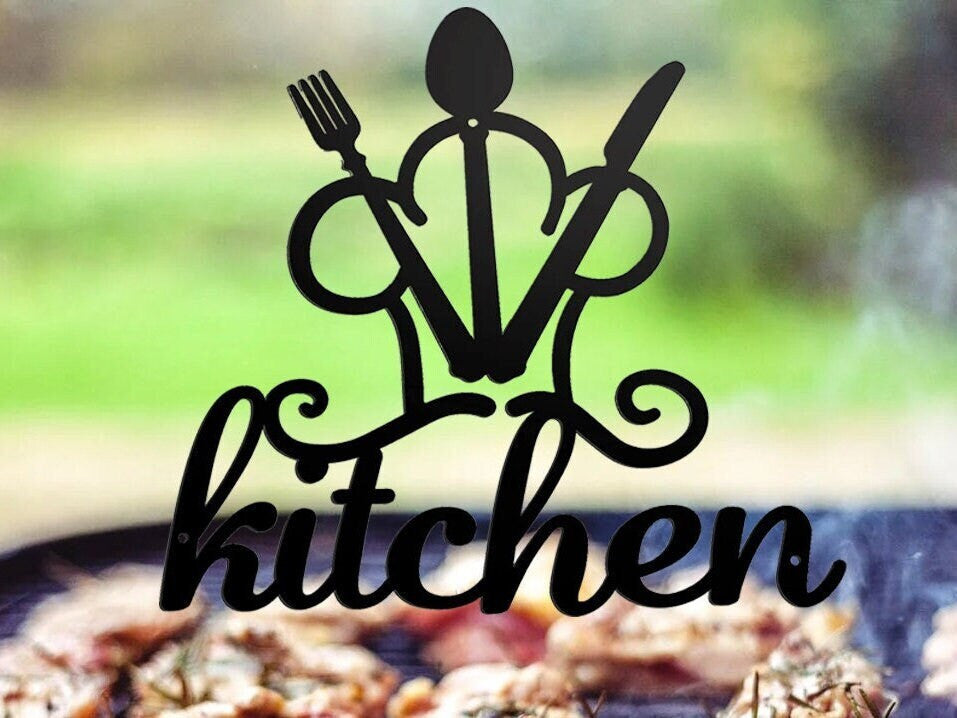 Customized Kitchen Wall Metal Sign, Hollowed Out Kitchen Wall Decor, Metal Wall Hanging, Fork Spoon Knife Wall Sign For Mom, Christmas Gift