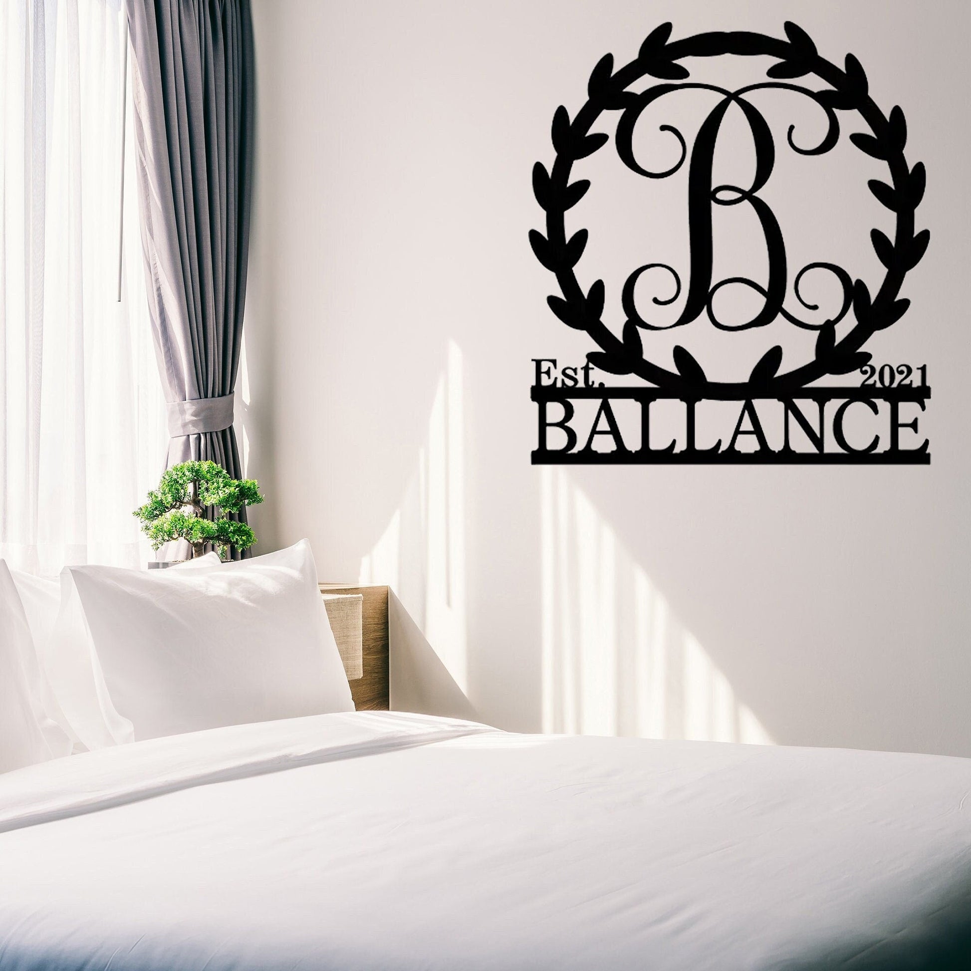 Surname Signs, Custom Monogram Door Sign Hooks, Monogram Door Garland, Surname Door Hangers, Initial Door Signs, Monogram Initial Door Hooks