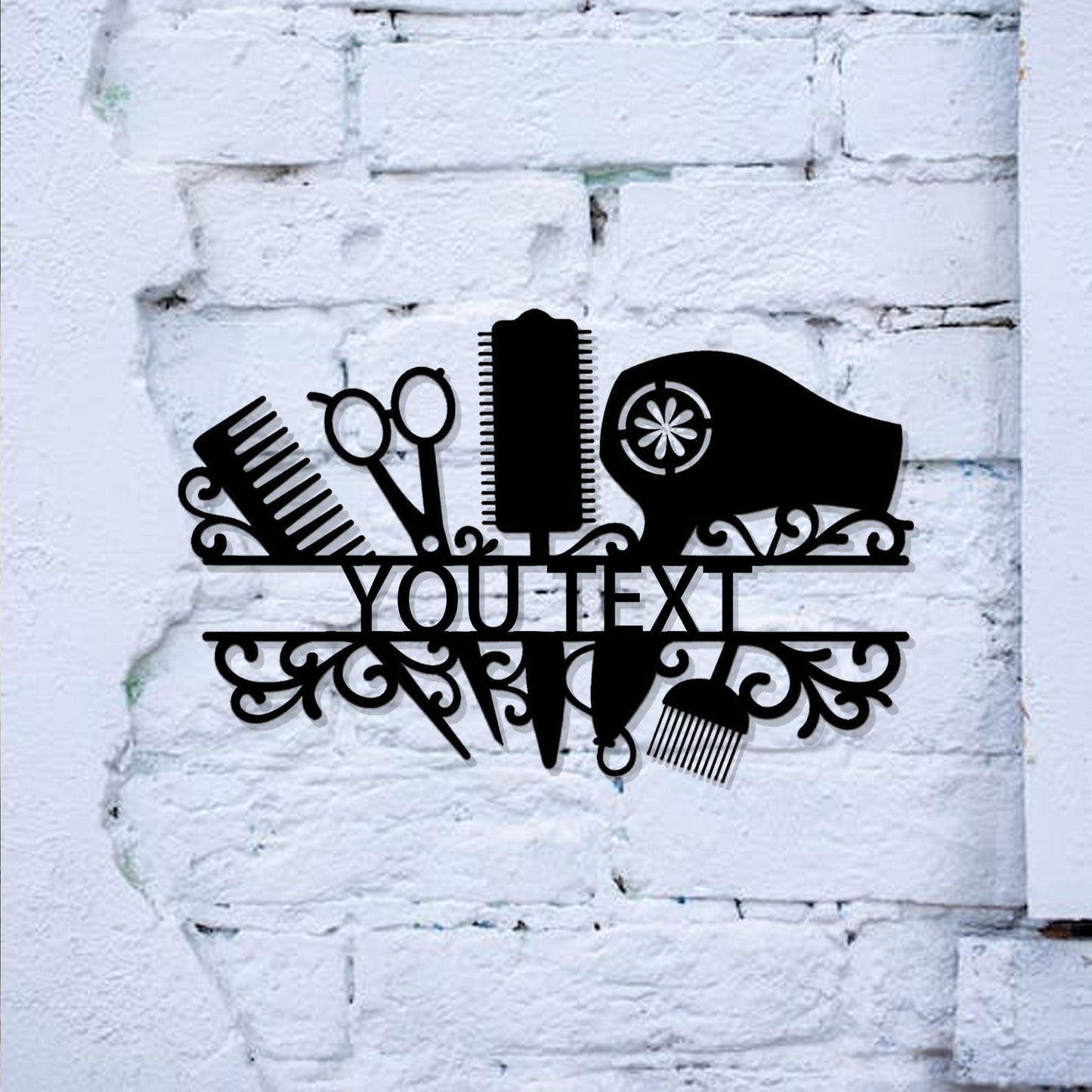 Personalized metal hair stylist name sign, custom hair stylist business name sign, hair salon wall art, hair salon gift, hair stylist gift, LED