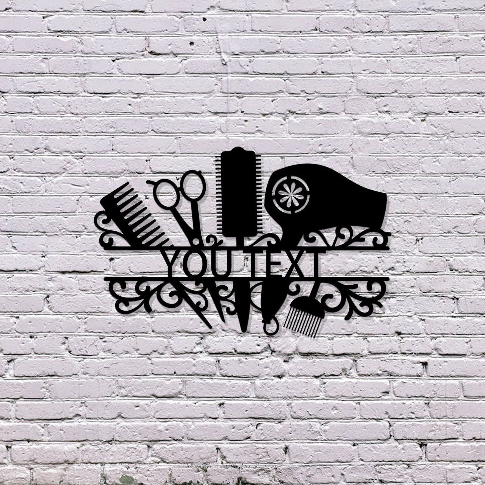 Personalized metal hair stylist name sign, custom hair stylist business name sign, hair salon wall art, hair salon gift, hair stylist gift, LED