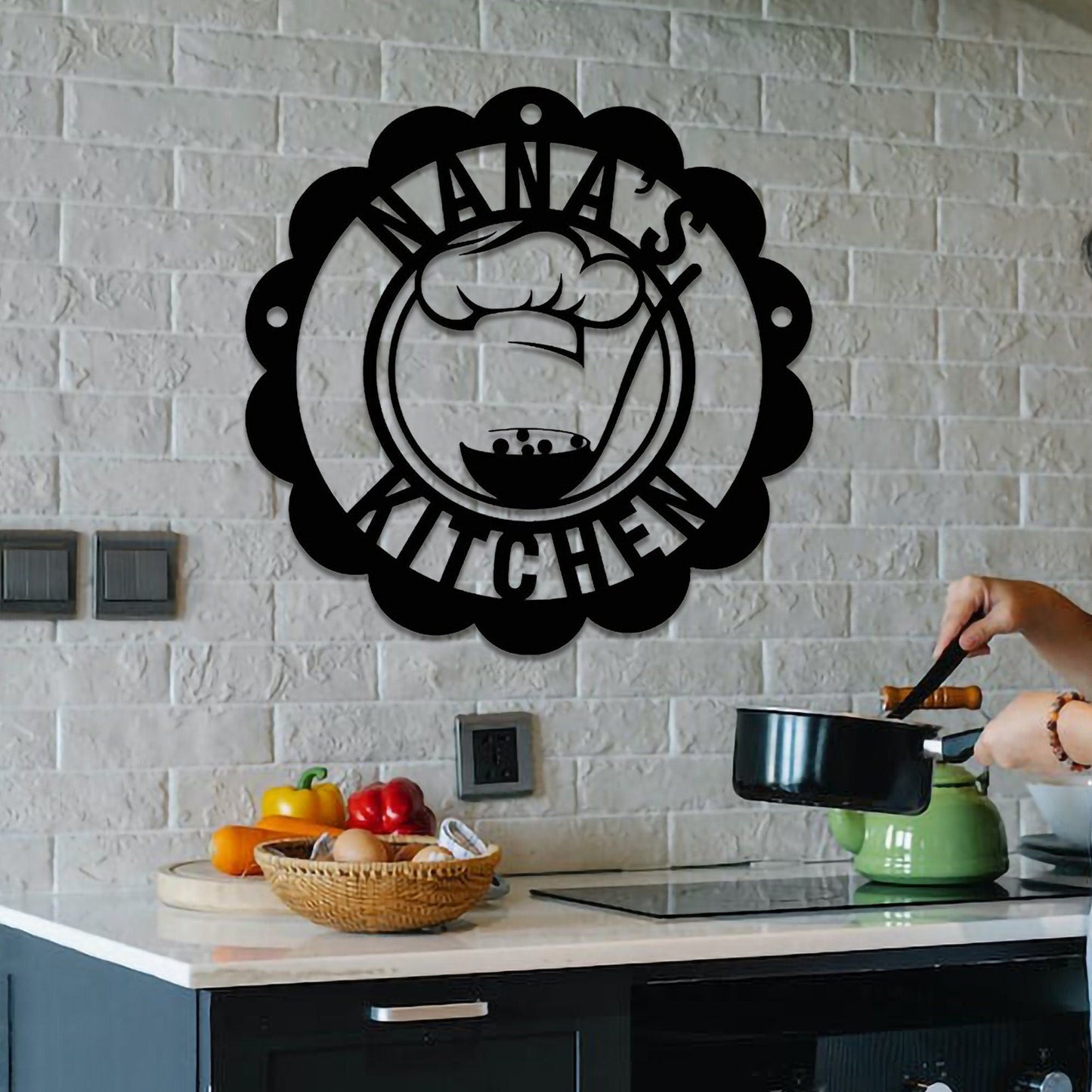 Custom Metal Sign for Kitchen, Nana's Kitchen Metal Sign, Personalized Nana Mothers Day Gift, Custom Kitchen Sign Wall Decor,LED Sign