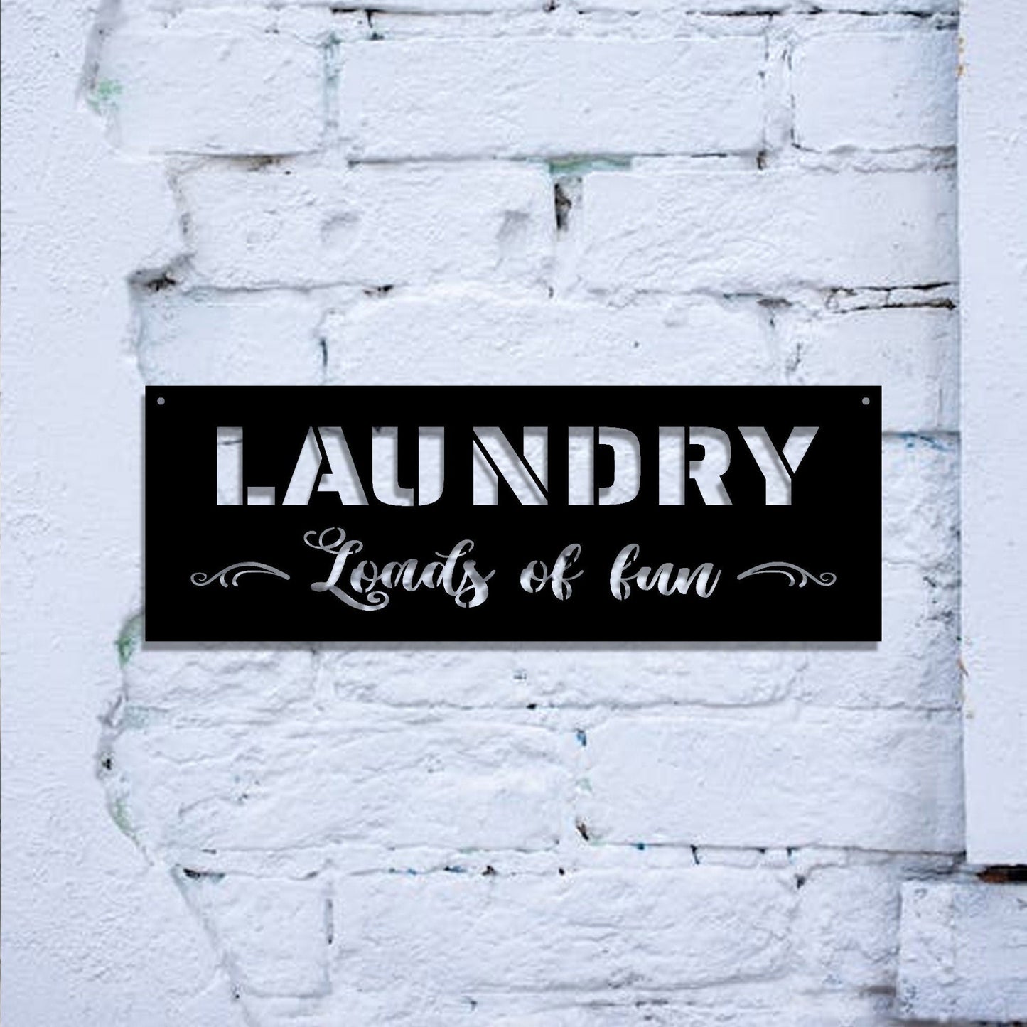Custom Laundry Room Metal Wall Sign Art Loads of Fun Metal Sign Home Decor Decorative Accent Metal Wall Art Funny Laundry Room Sign LED sign