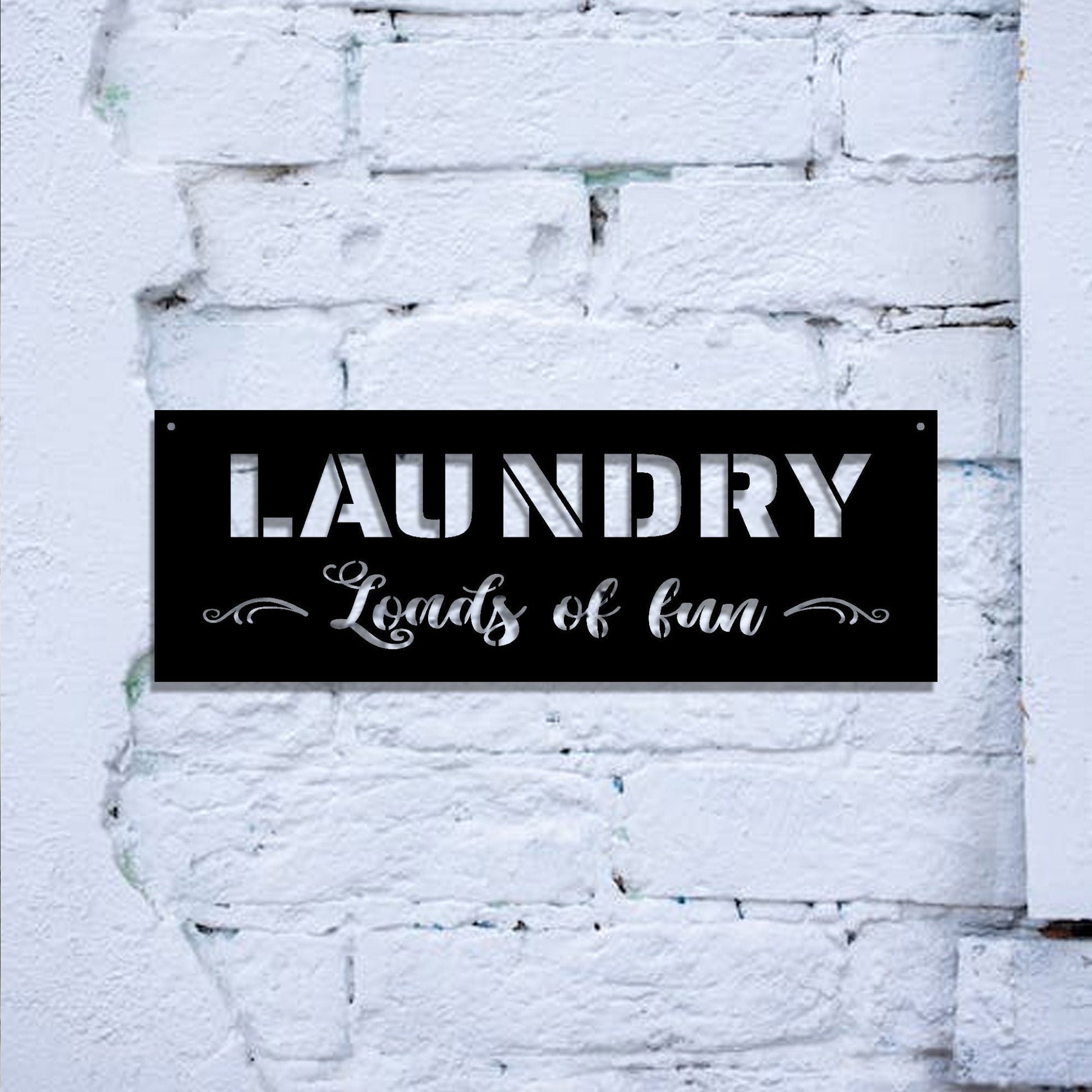 Custom Laundry Room Metal Wall Sign Art Loads of Fun Metal Sign Home Decor Decorative Accent Metal Wall Art Funny Laundry Room Sign LED sign