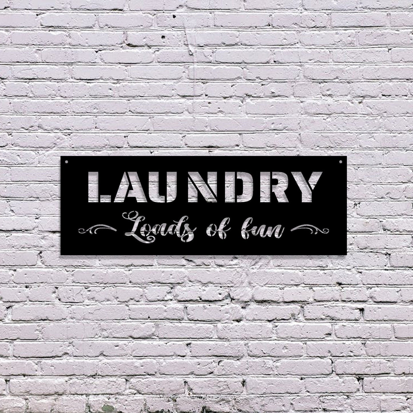 Custom Laundry Room Metal Wall Sign Art Loads of Fun Metal Sign Home Decor Decorative Accent Metal Wall Art Funny Laundry Room Sign LED sign