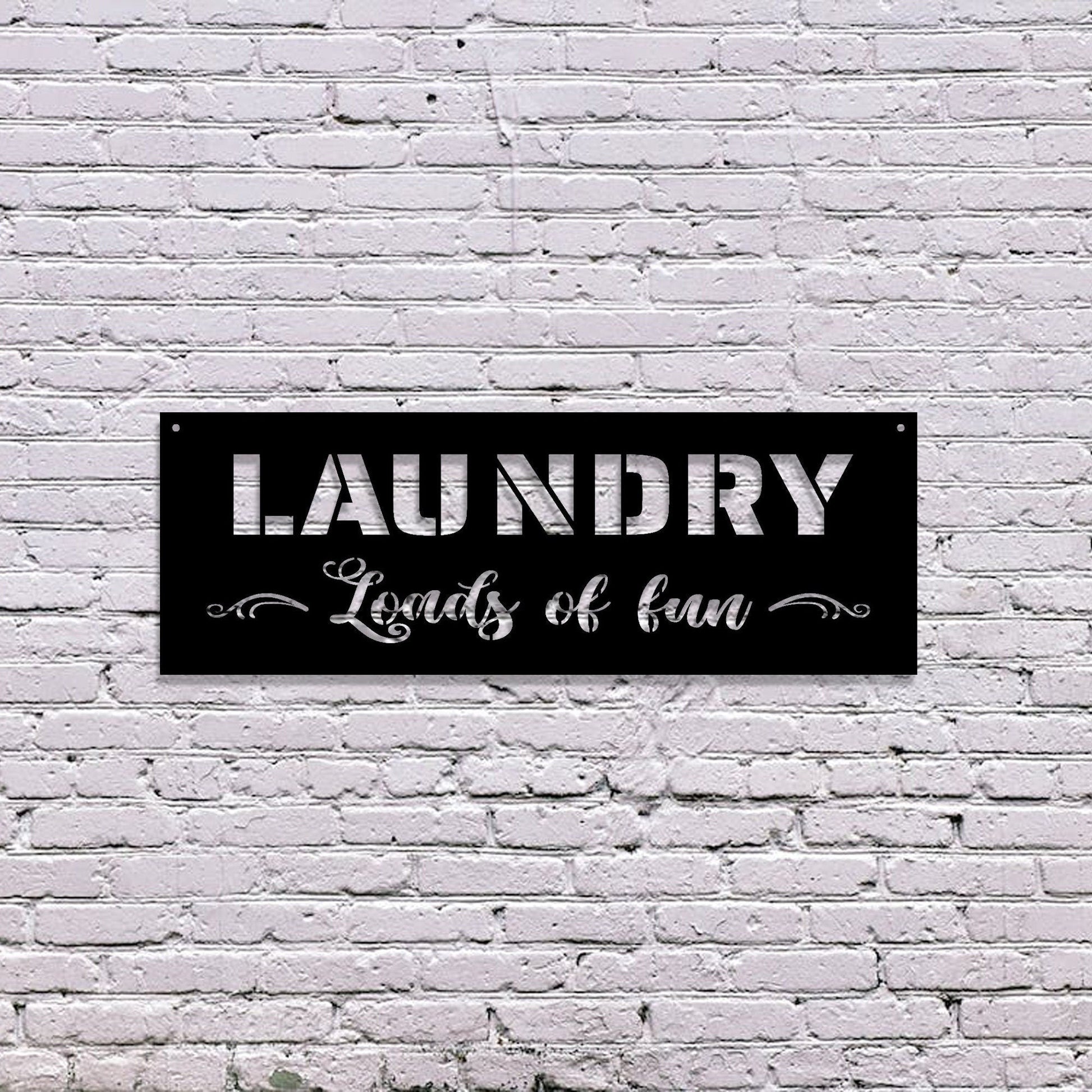 Custom Laundry Room Metal Wall Sign Art Loads of Fun Metal Sign Home Decor Decorative Accent Metal Wall Art Funny Laundry Room Sign LED sign