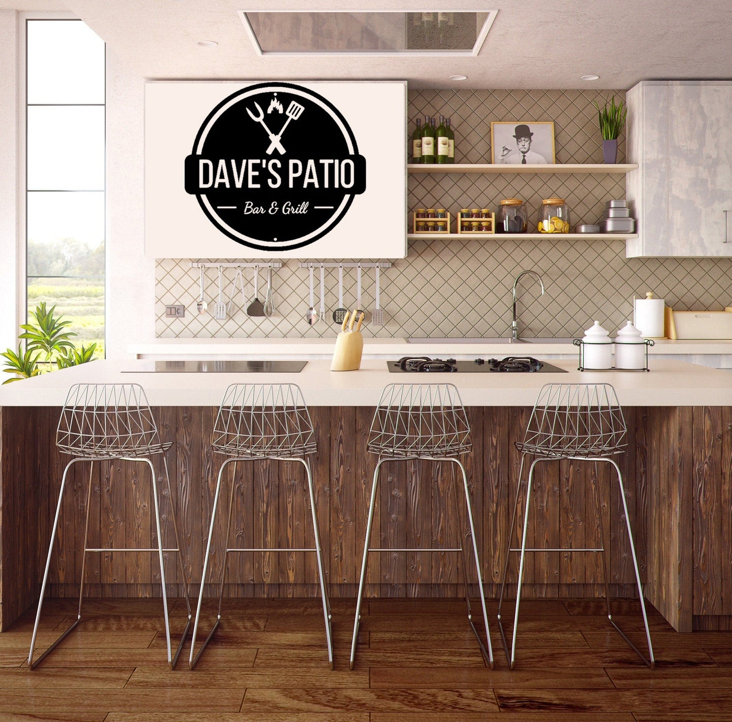 Customized Barbecue Bar Door Hangers, Personalized Metal Wall Decor, Metal Wall Decor, Kitchen Decor,Home Decor Crafts, Gifts For Friends