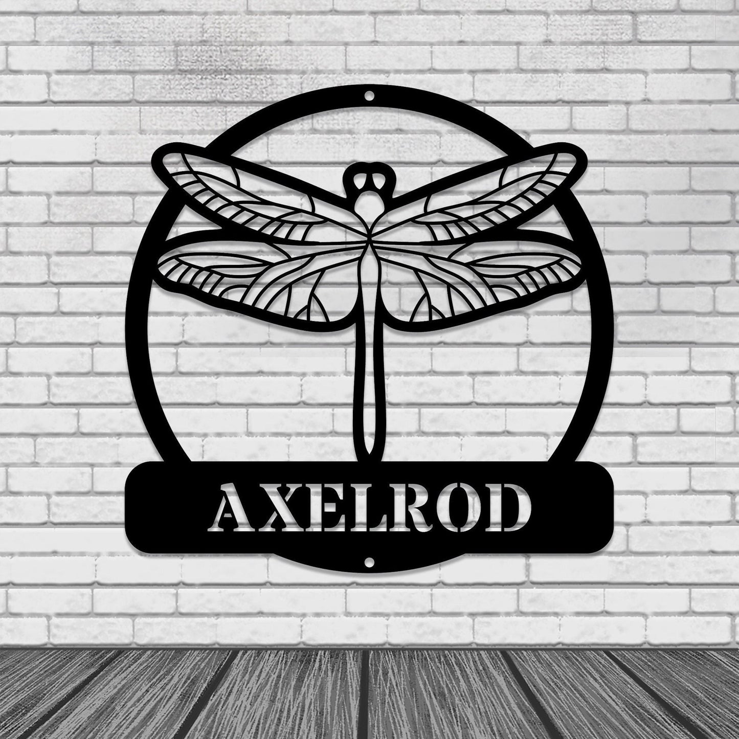 Personalized Dragonfly DoorHangerMetal WallArt/Dragonfly MonogramNameSign/CustomLast Name Address Sign/Housewarming Mother'sDay Gift/LEDSign