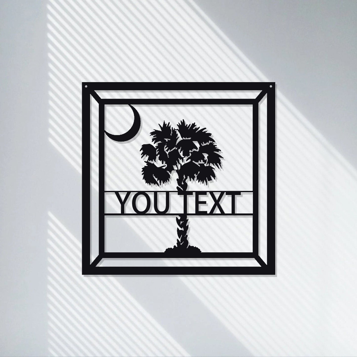 custom palm tree metal sign/personalized tropical patio or pool sign/outdoor metal sign/ornament/front door home sign/beach house/led sign