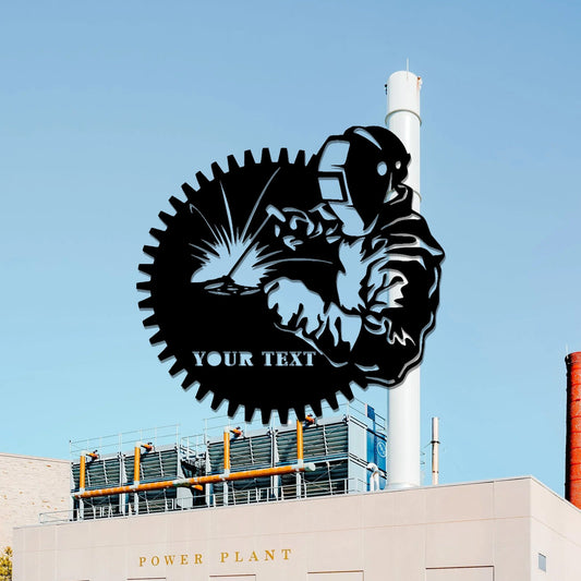 Customized Welding Cut Metal Sign,Welder Sign,Personalized Gift For Dad Father's Day Gift,Welder Street Sign Indoor,Outdoor,LED Sign