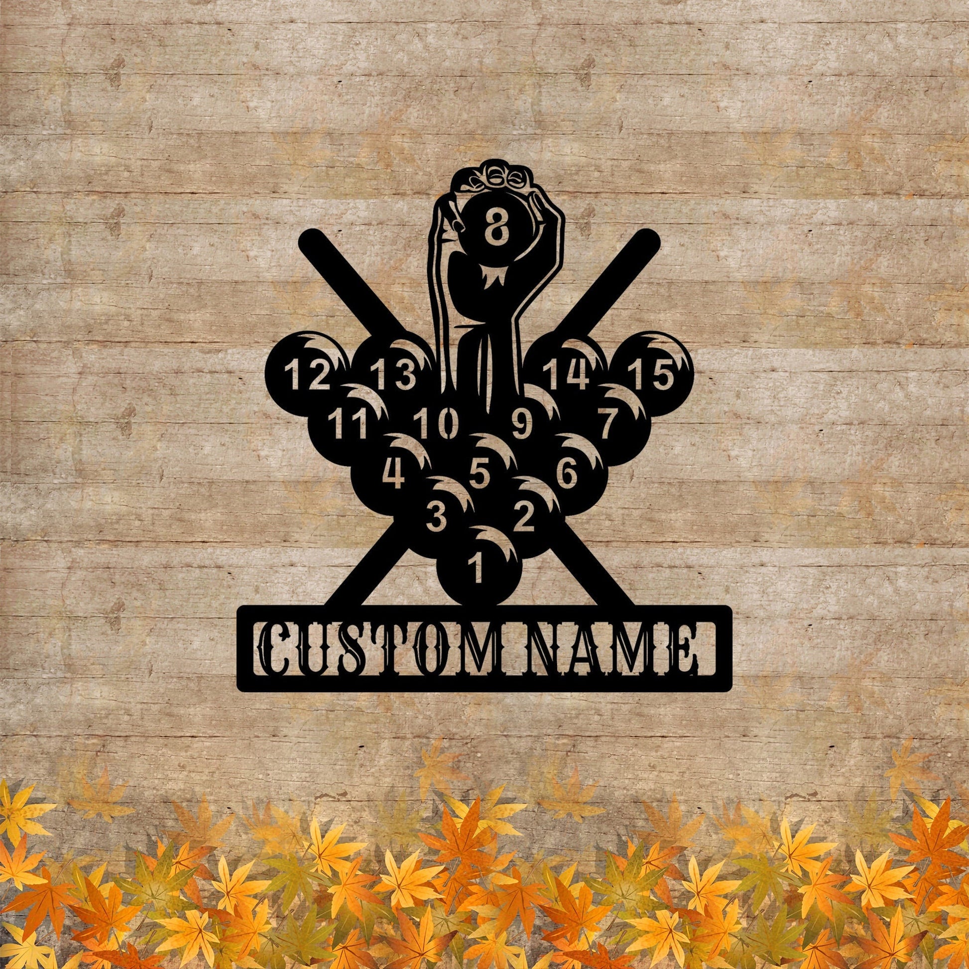 Personalized billiard metal sign/custom billiard metal sign/snooker sign/game room sign/gift for man/recreation room sign/LED wall light